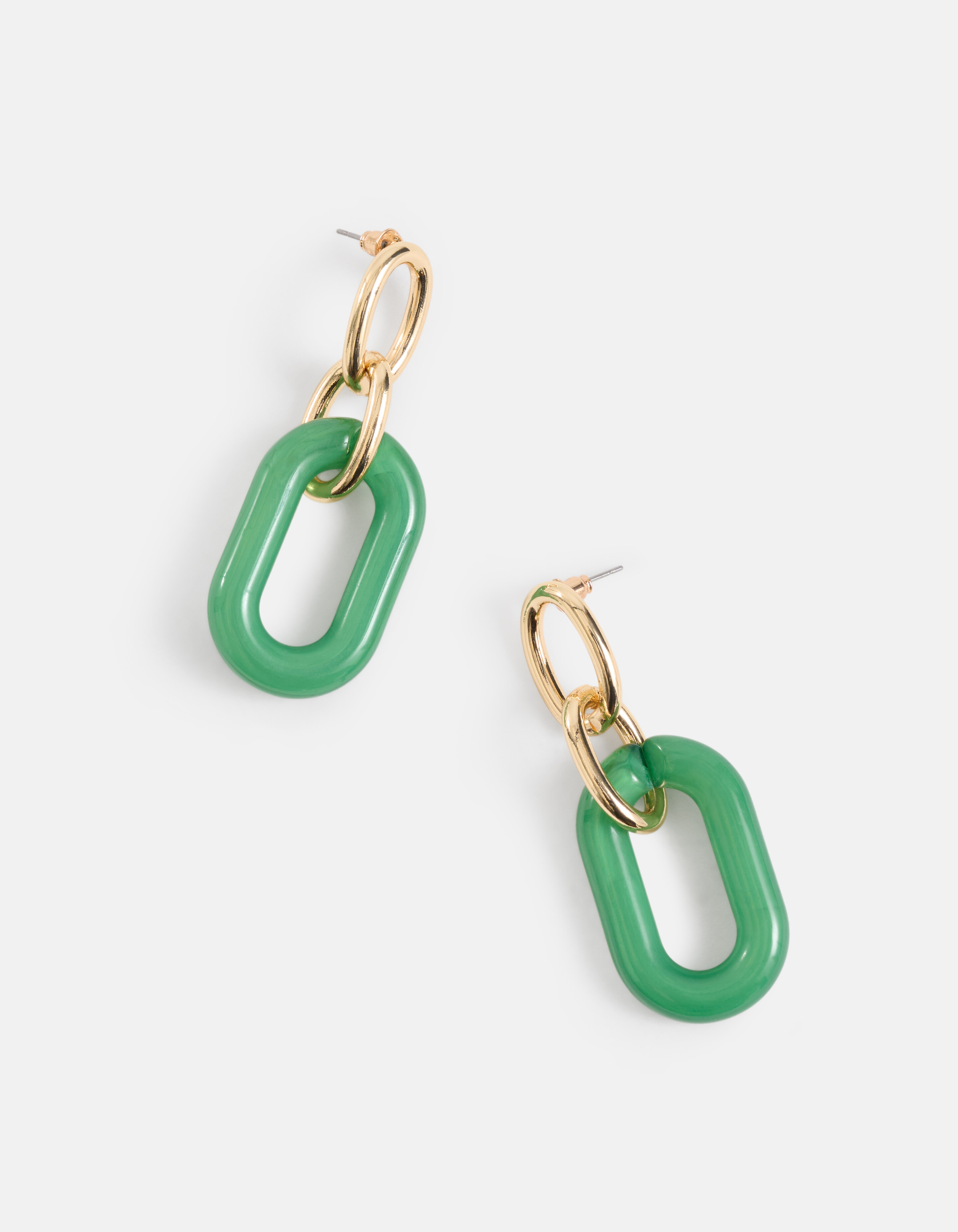 Chain Oorbellen Groen SHOEBY ACCESSOIRES