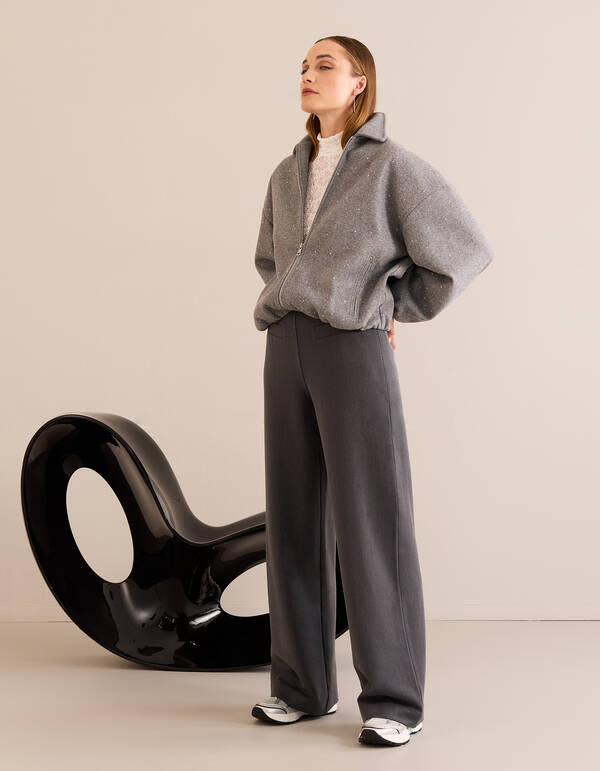Wide Leg Pantalon Donkergrijs By Mieke SHOEBY WOMEN