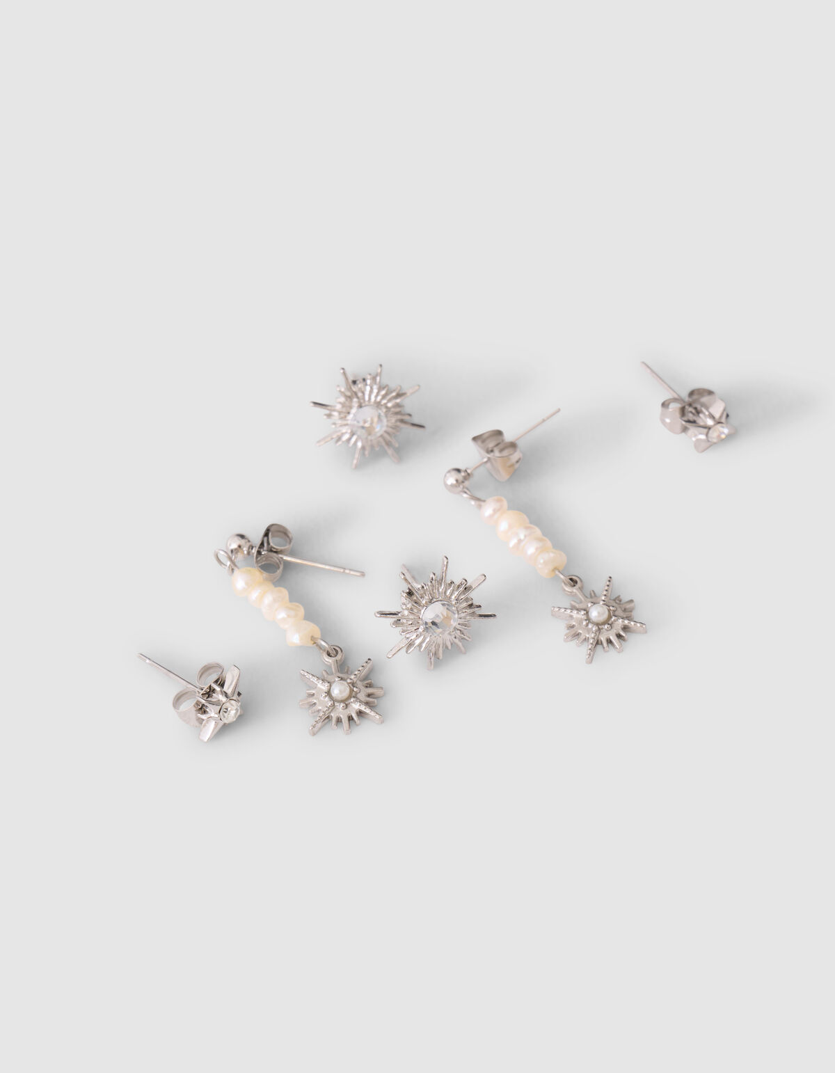 Sterren Oorbellen Set Zilver SHOEBY ACCESSOIRES