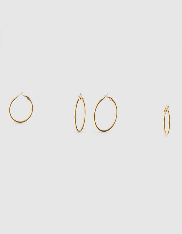 Basic Hoop Oorbellen Set Goud SHOEBY ACCESSOIRES