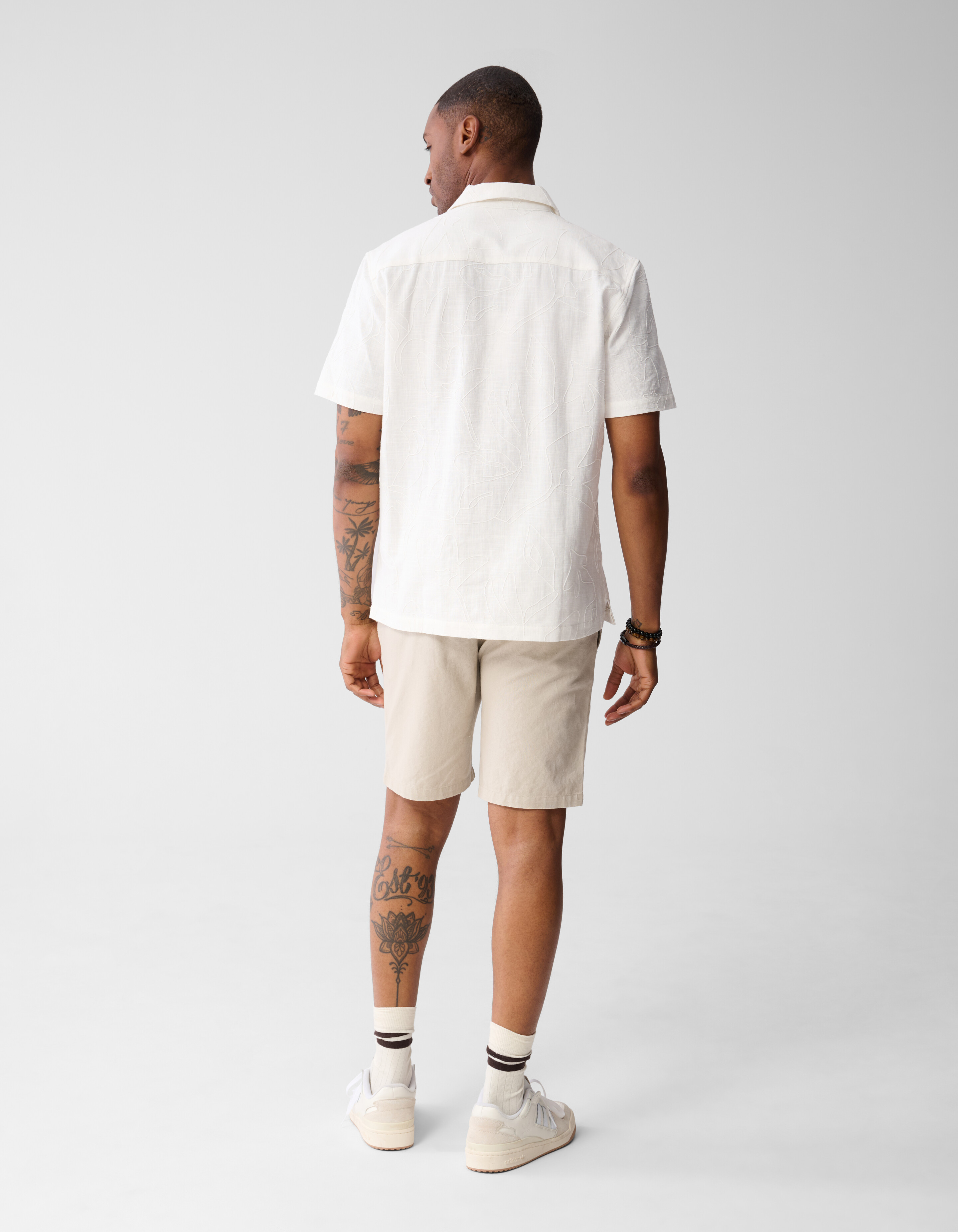 Flower Structuur Shirt Gebroken Wit SHOEBY MEN