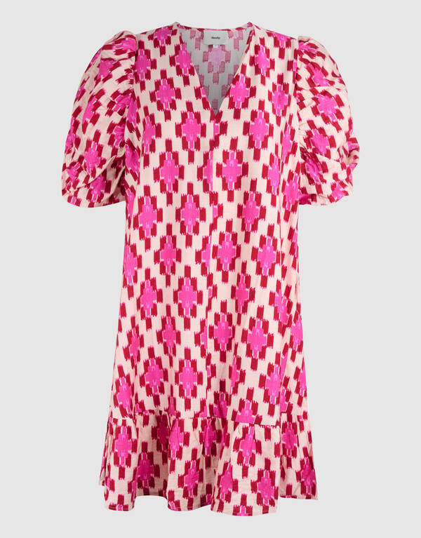 Printed Puffy Mini Jurk Roze SHOEBY WOMEN