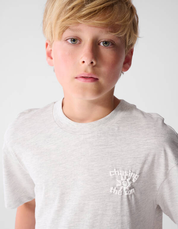 Chasing Artwork T-shirt Lichtgrijs SHOEBY BOYS