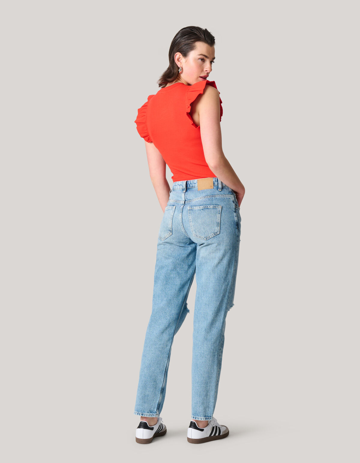 Jersey Ruffle Top Rood SHOEBY WOMEN