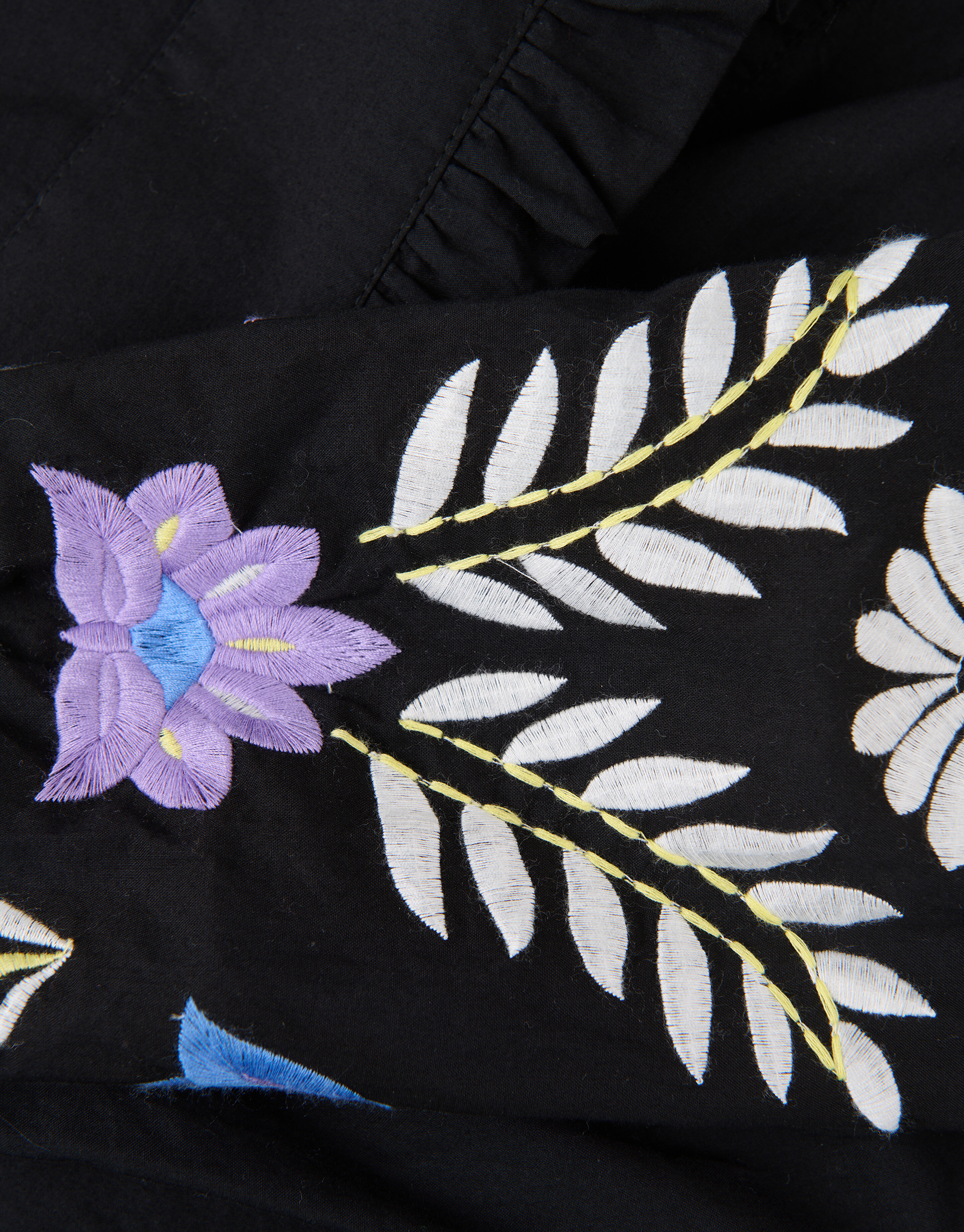 Voile Embroidery Blouse Zwart SHOEBY WOMEN
