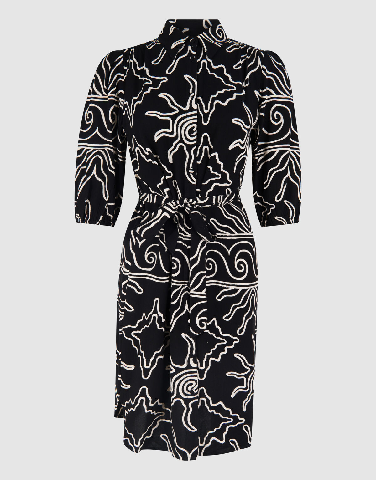 Printed Midi Jurk Zwart SHOEBY WOMEN