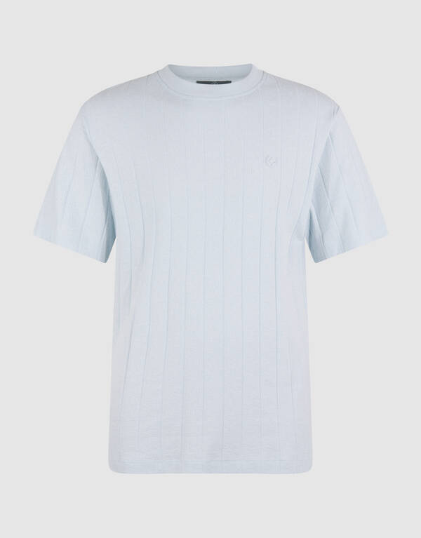 Structuur Stripe Artwork T-shirt Lichtblauw SHOEBY MEN