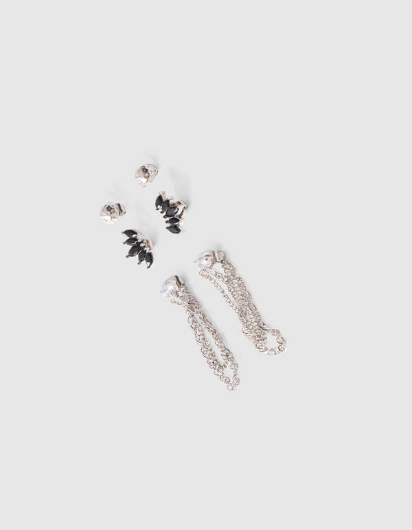 Stud Oorbellen Set Zilver SHOEBY ACCESSOIRES