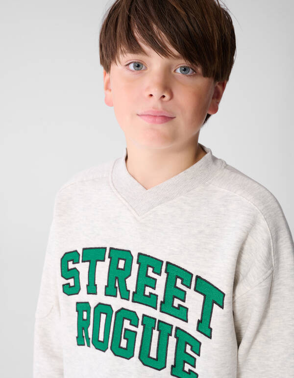 Oversized Fit Artwork Sweater Lichtgrijs SHOEBY BOYS