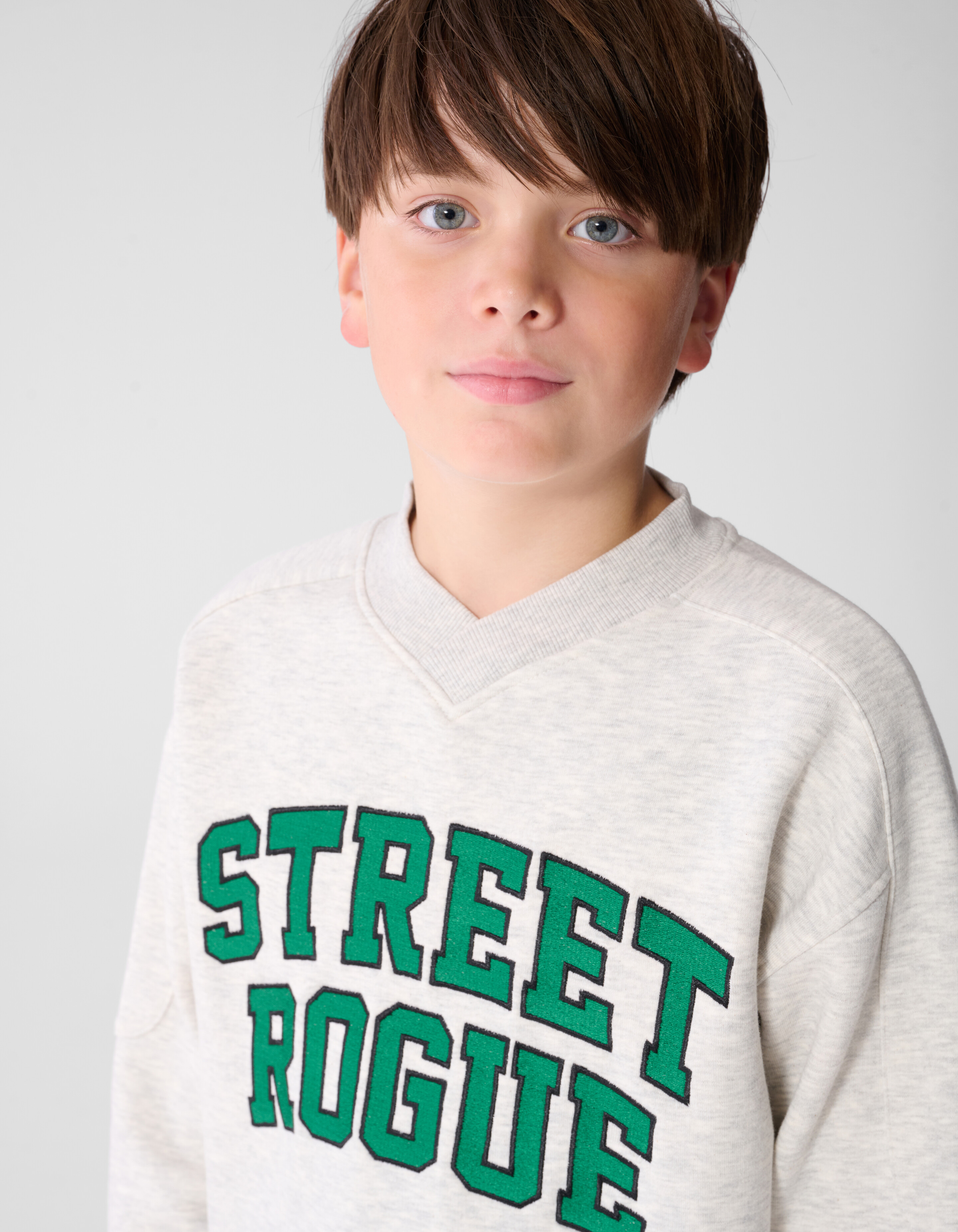 Oversized Fit Artwork Sweater Lichtgrijs SHOEBY BOYS