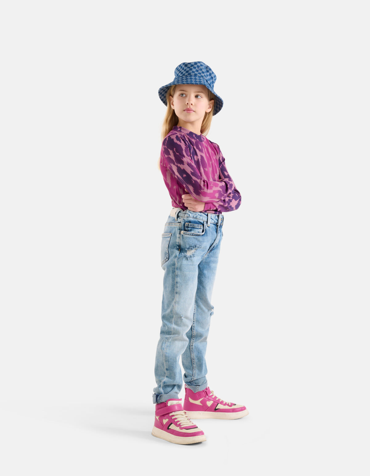 Leopard Rib Top Roze SHOEBY GIRLS