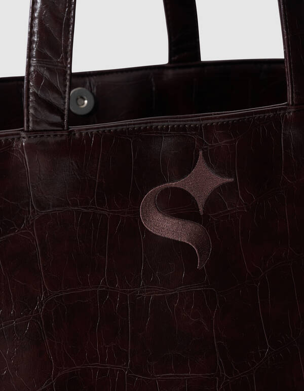 Croco Logo Shopper Zwart SHOEBY ACCESSOIRES