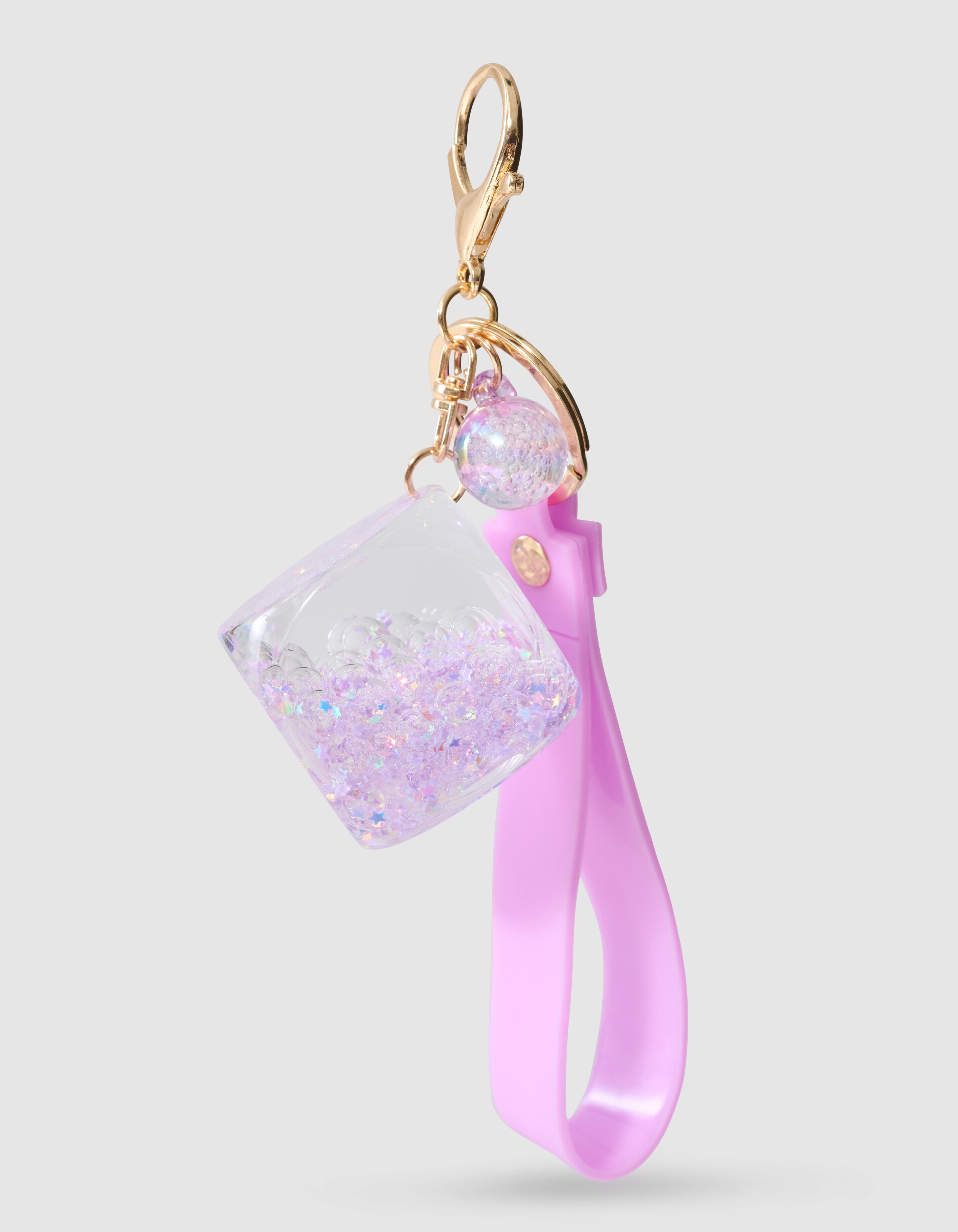 Glitter Dobbelsteen Sleutelhanger Paars SHOEBY ACCESSOIRES
