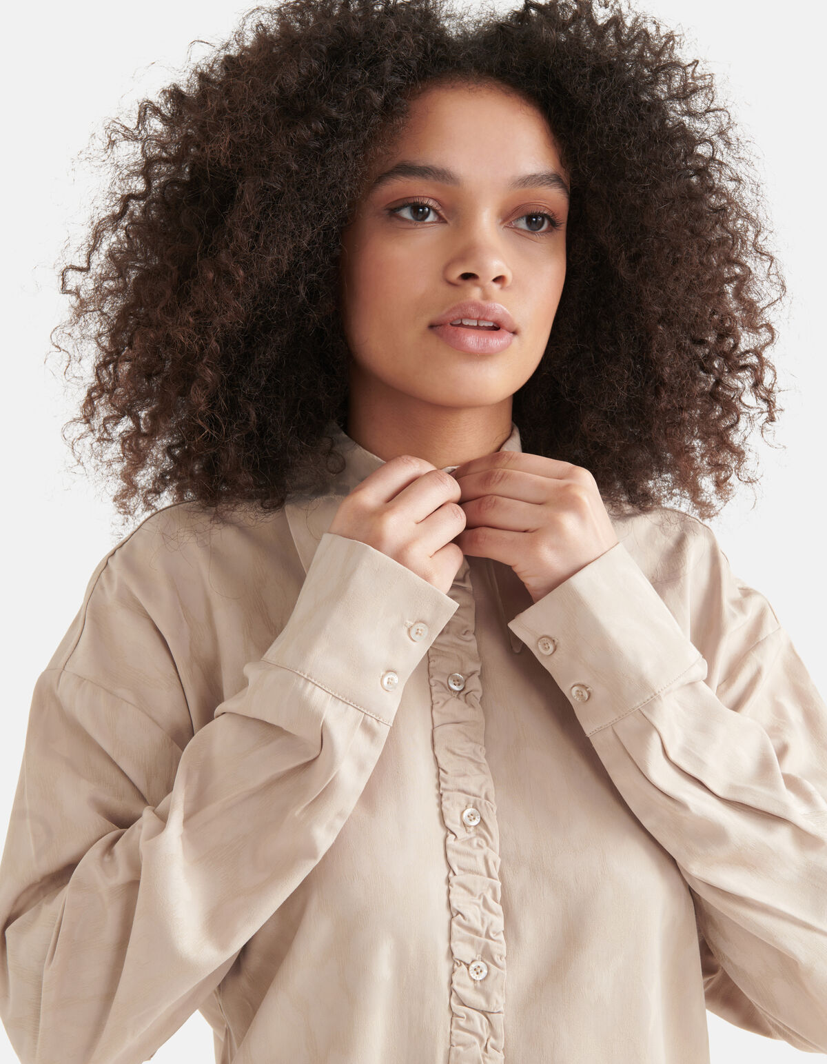 Satijnen Animal Blouse Sand SHOEBY WOMEN