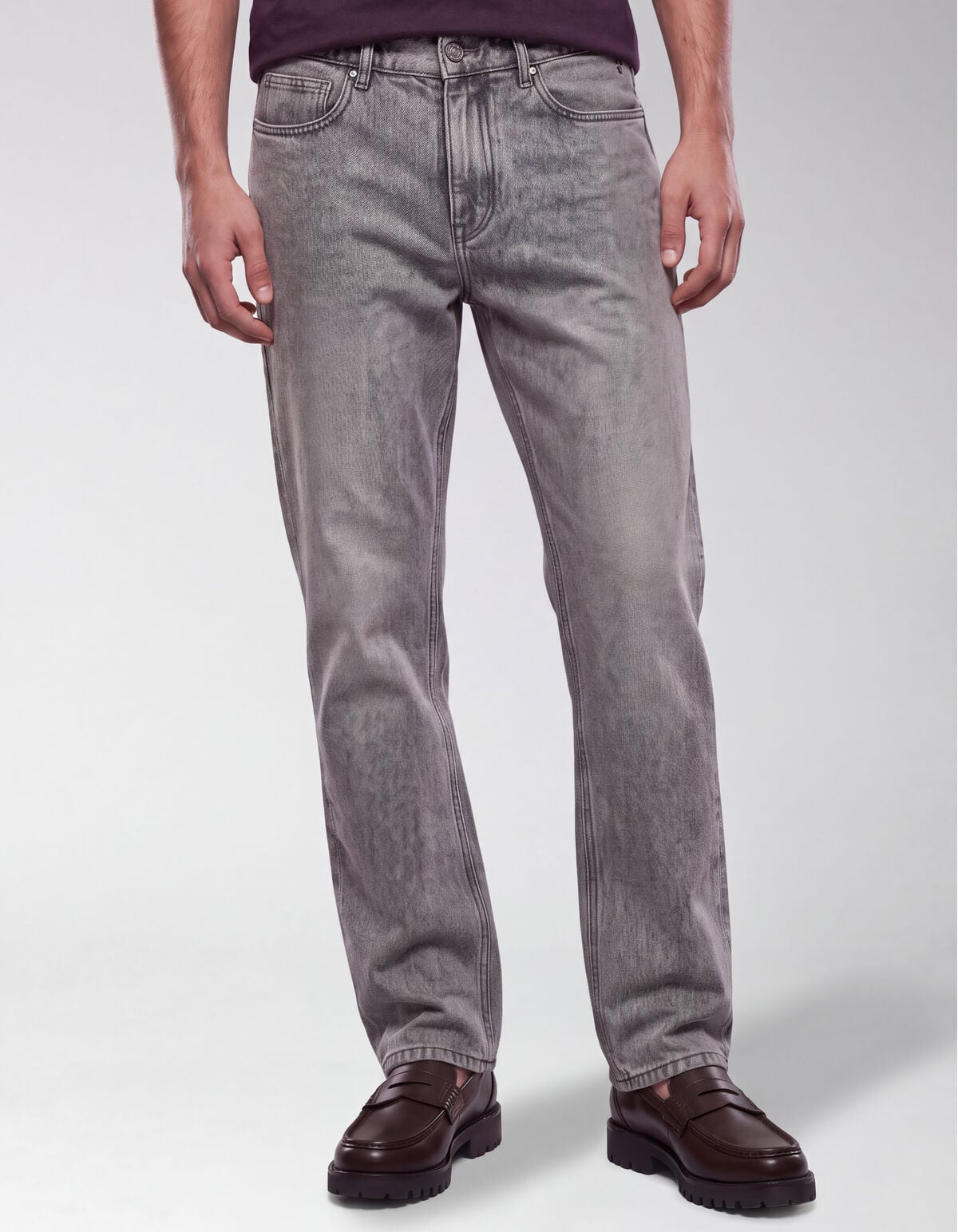 Modern Straight Fit Jeans Dirty Wash Grijs L32 SHOEBY MEN
