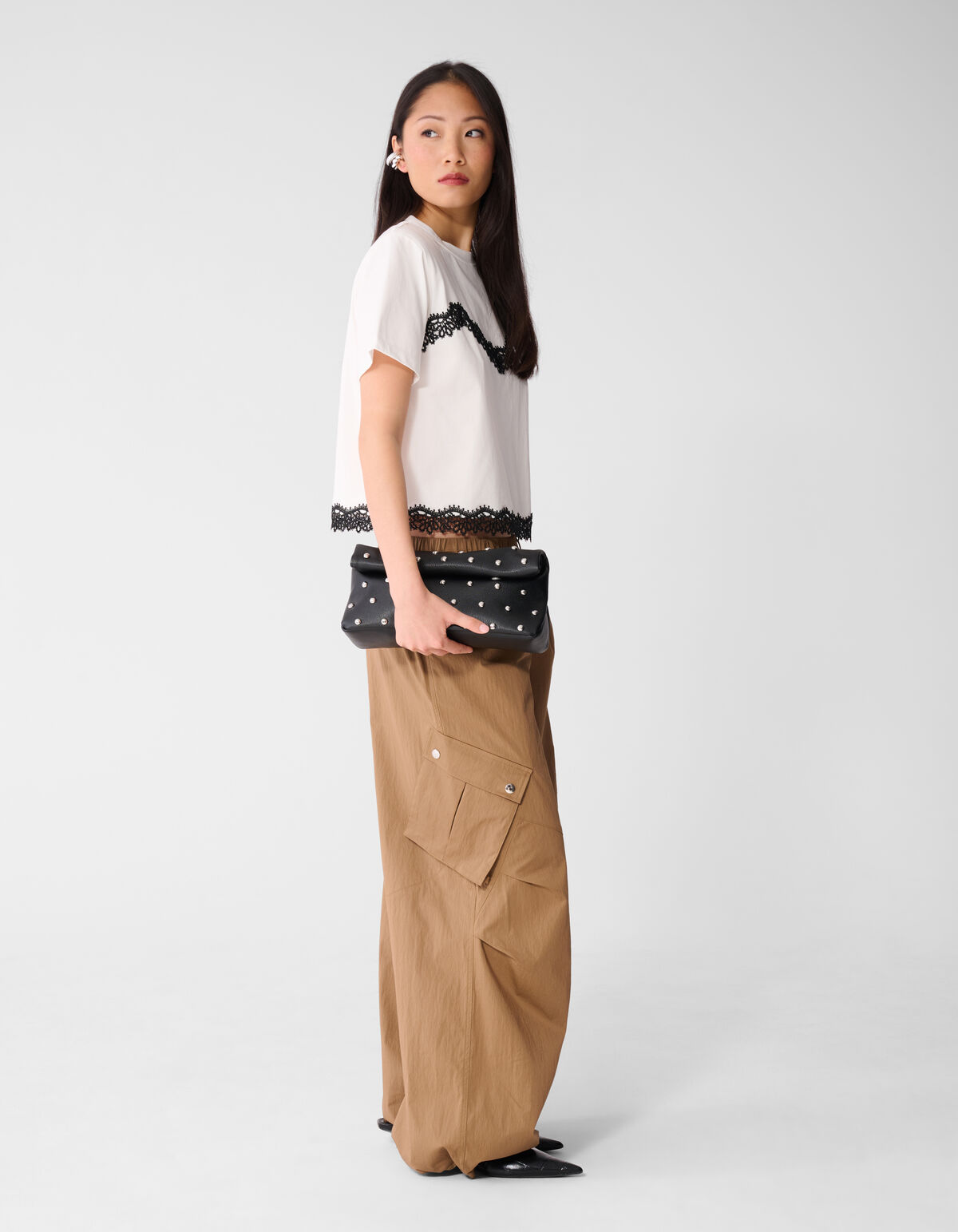 Folded Studs Tas Zwart SHOEBY ACCESSOIRES