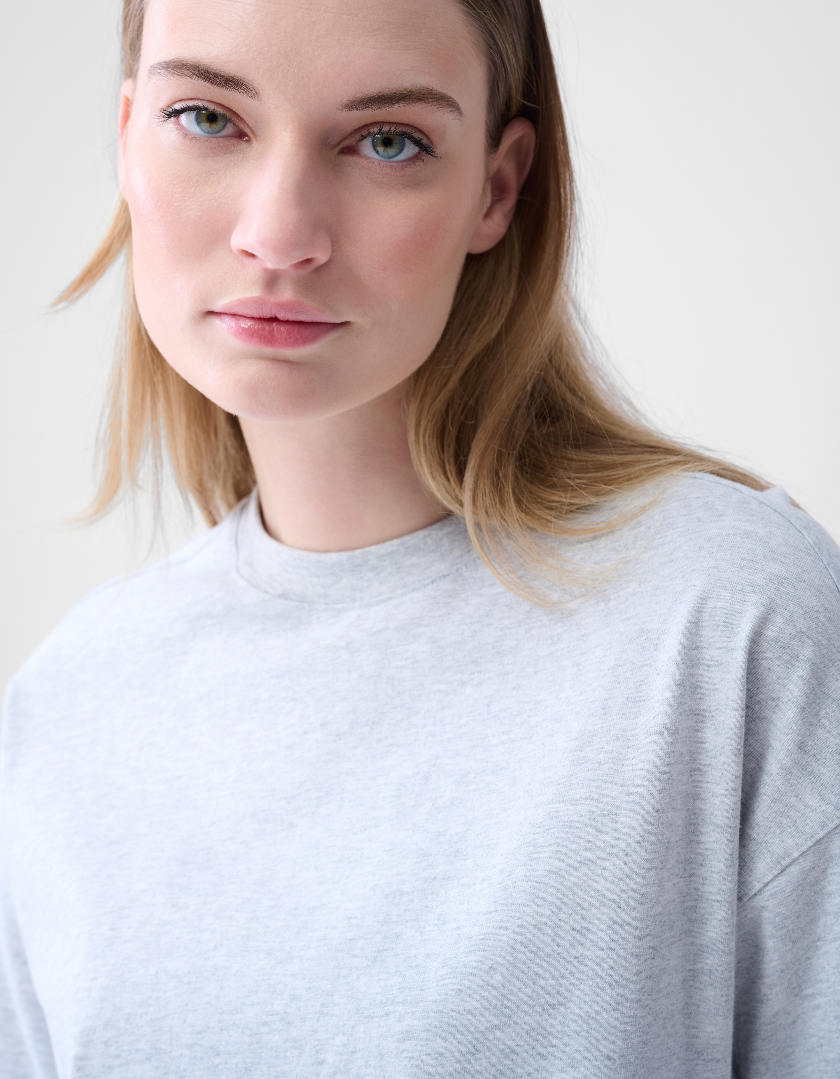 Oversized Basis T-shirt Lichtgrijs SHOEBY WOMEN