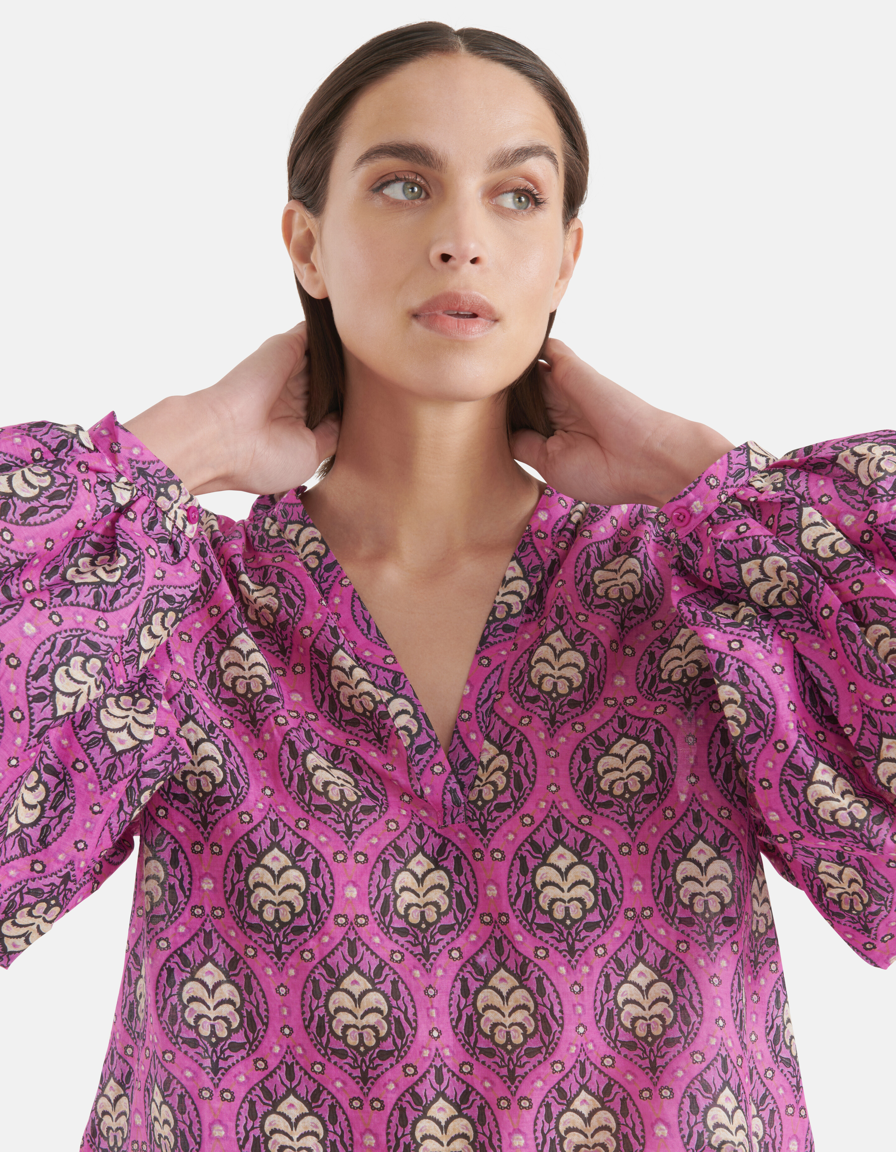 Printed Voile Blouse Roze SHOEBY WOMEN