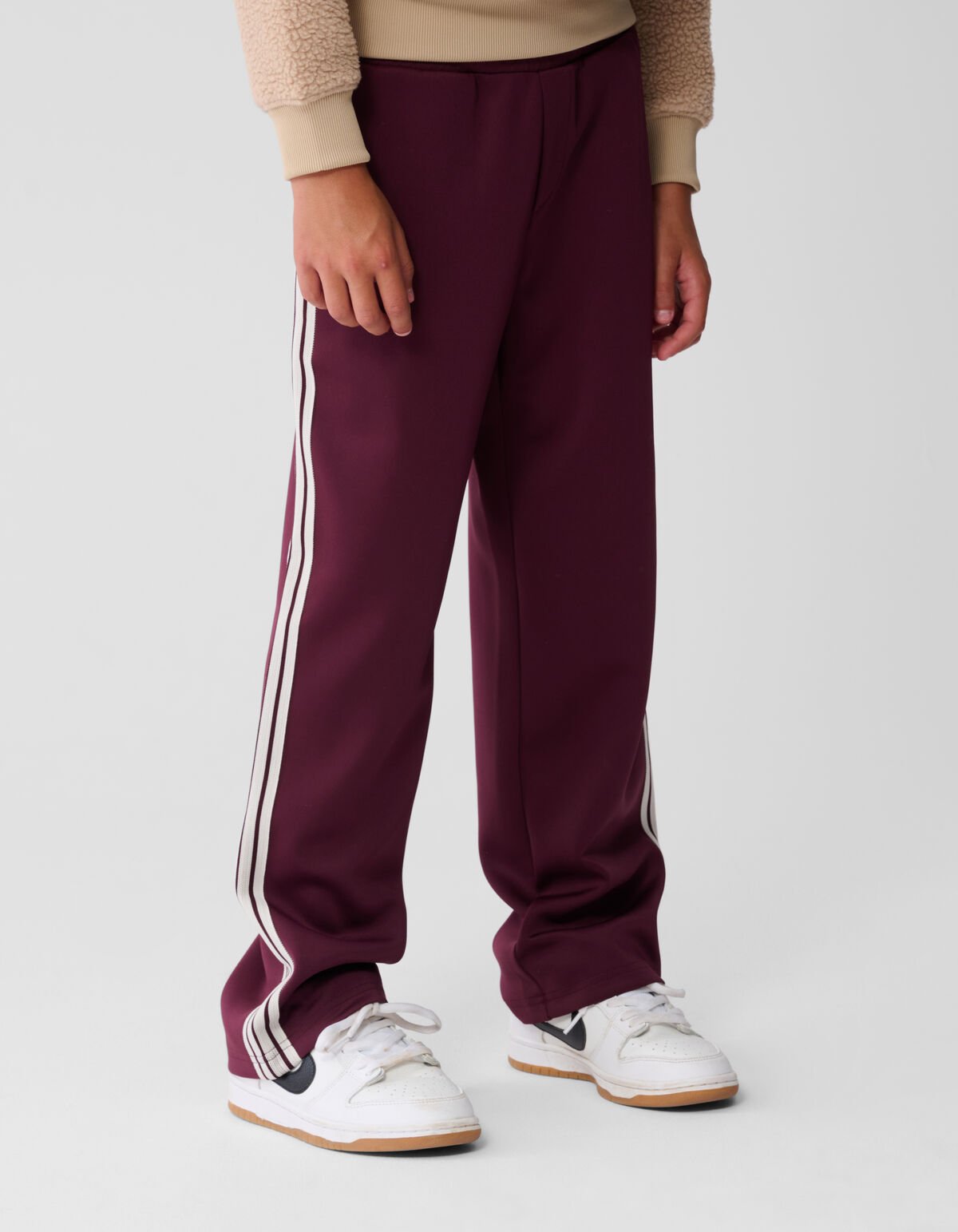 Sporty Wide Leg Broek Donkerrood SHOEBY BOYS