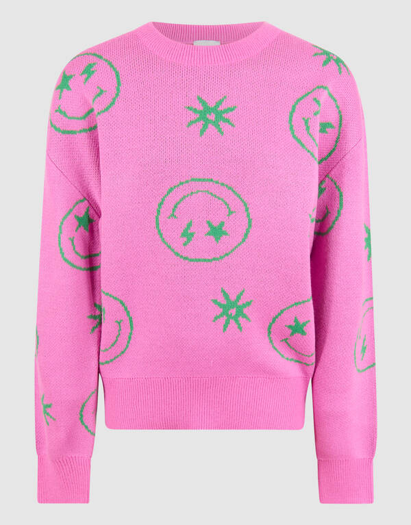 Smiley Sweater Roze SHOEBY GIRLS