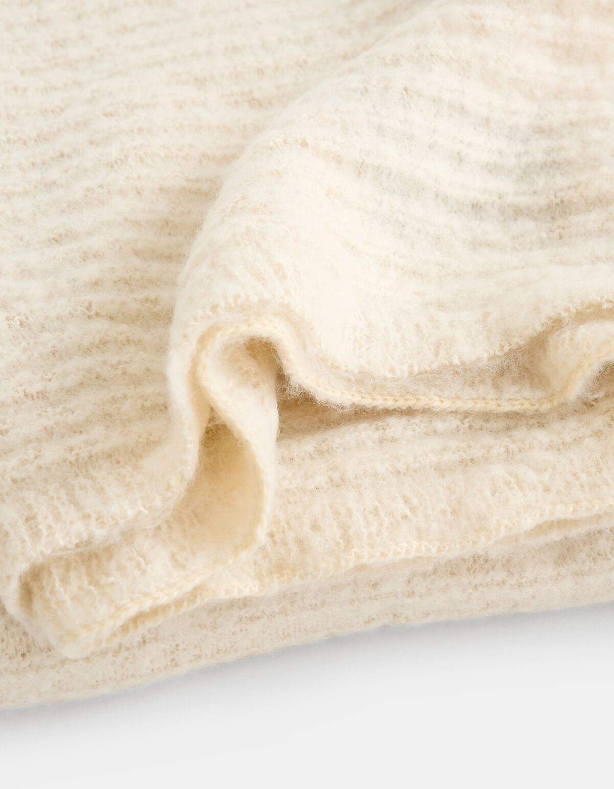 Gebreide Rib Sjaal Gebroken Wit SHOEBY ACCESSOIRES