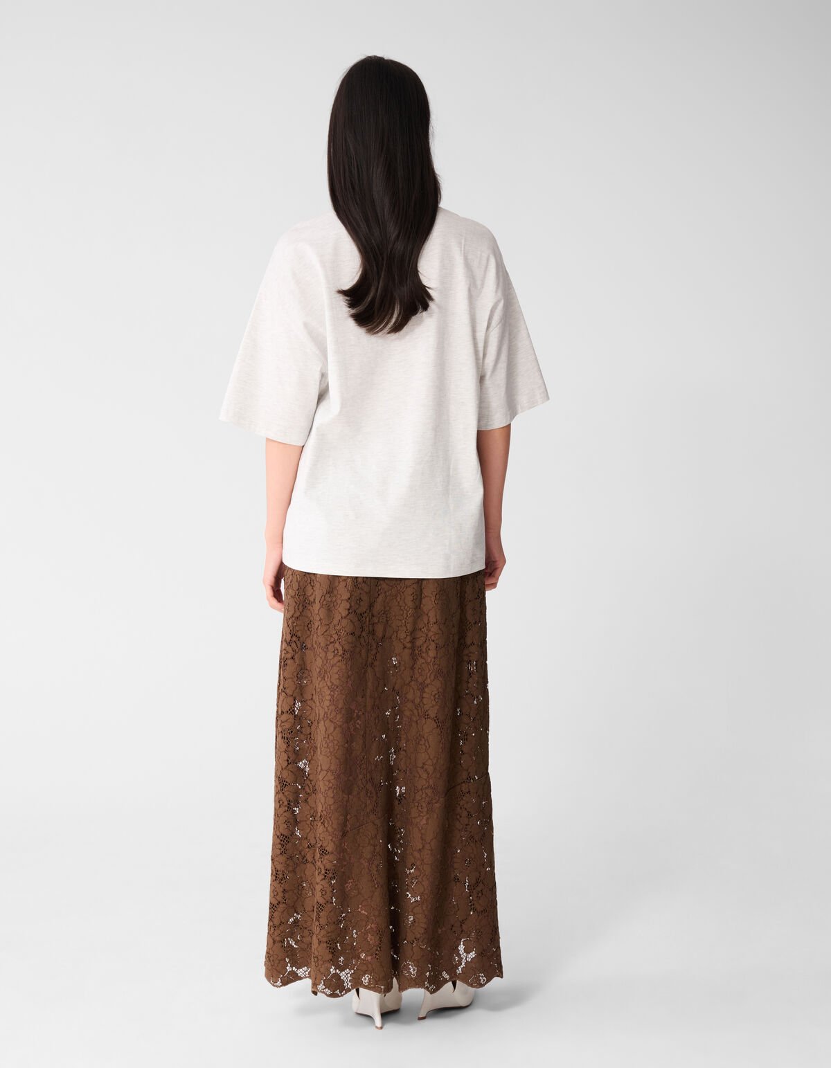 Kanten Maxi Rok Bruin SHOEBY WOMEN