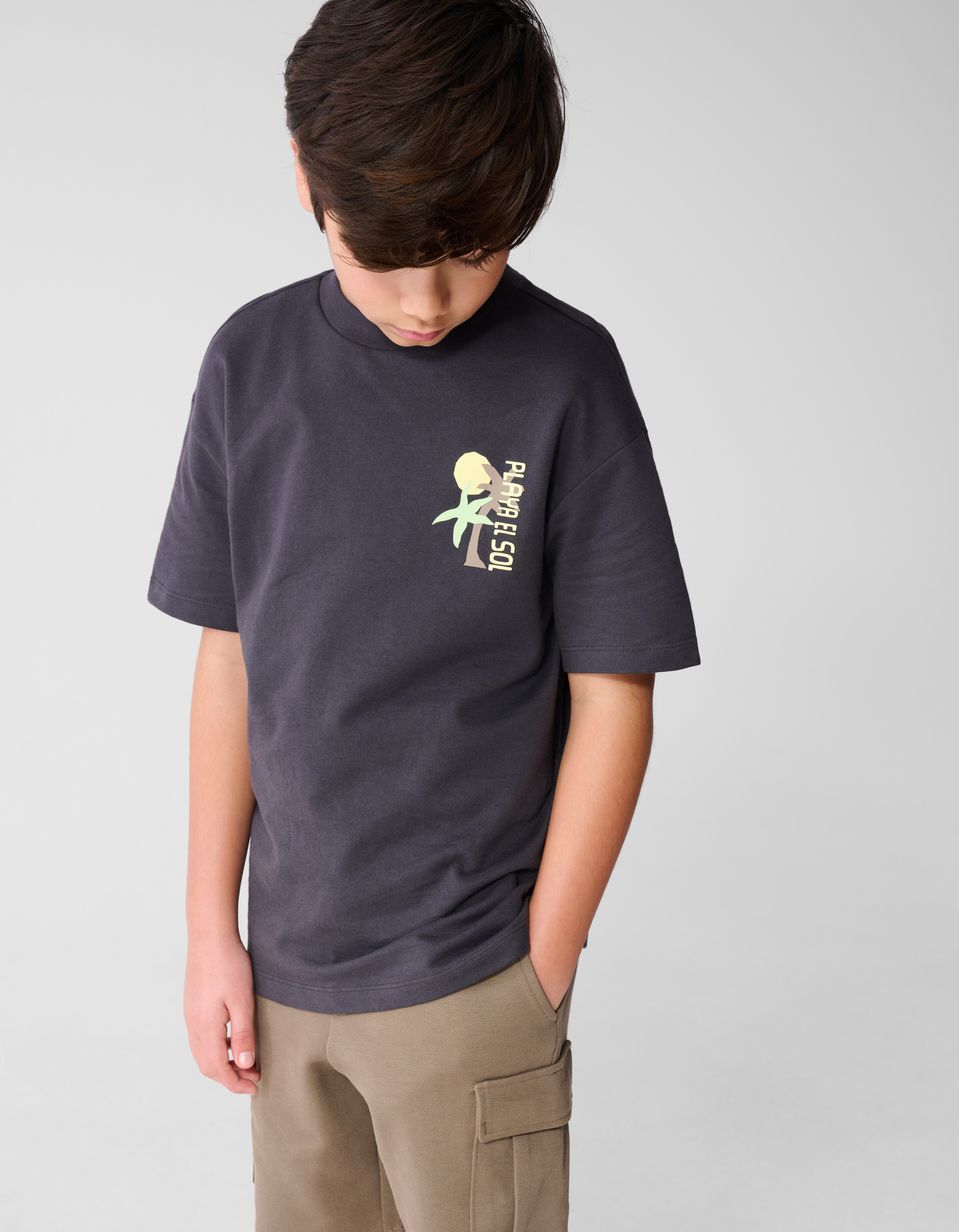 Playa Artwork T-shirt Donkergrijs SHOEBY BOYS