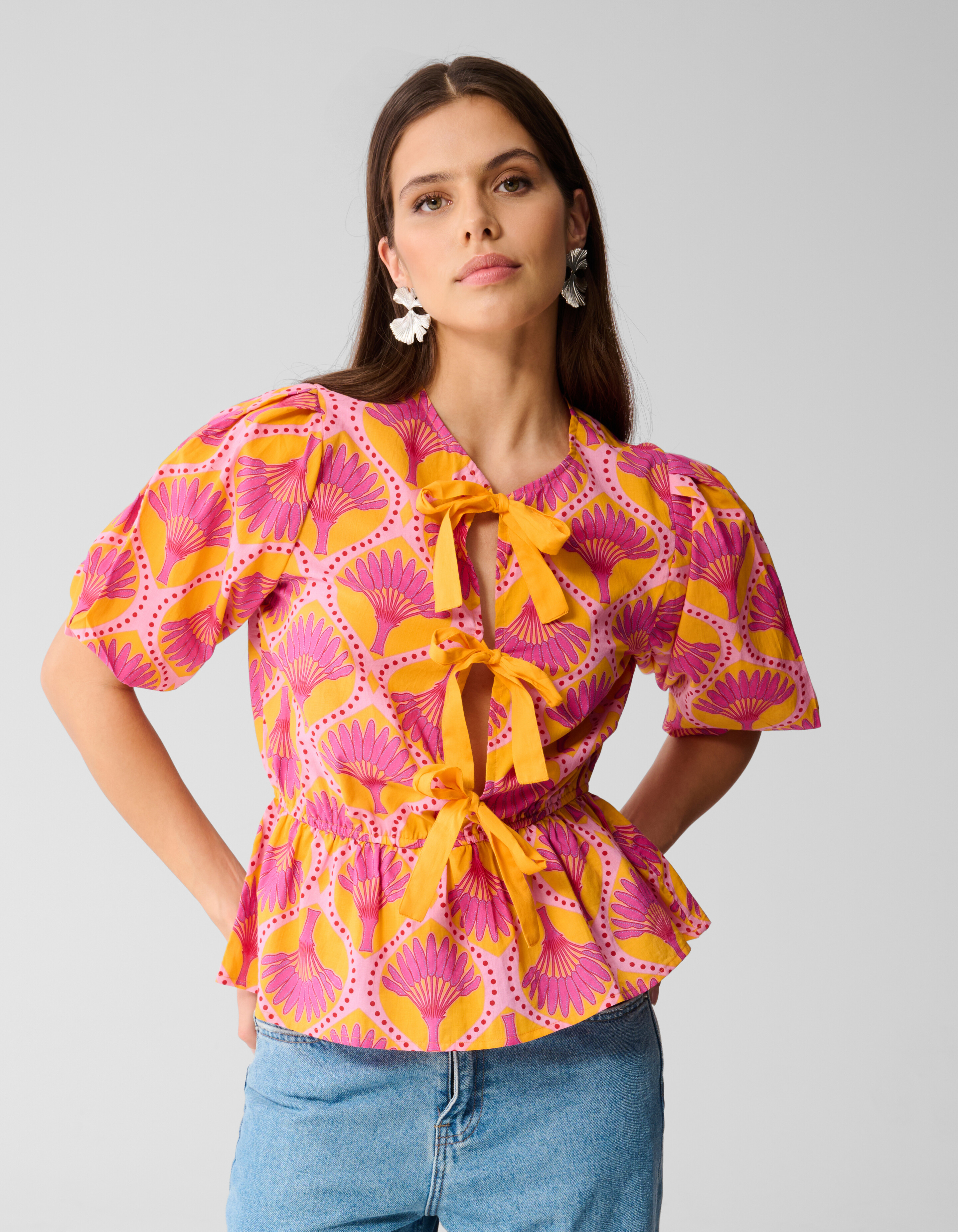 Printed Strik Top Oranje SHOEBY WOMEN