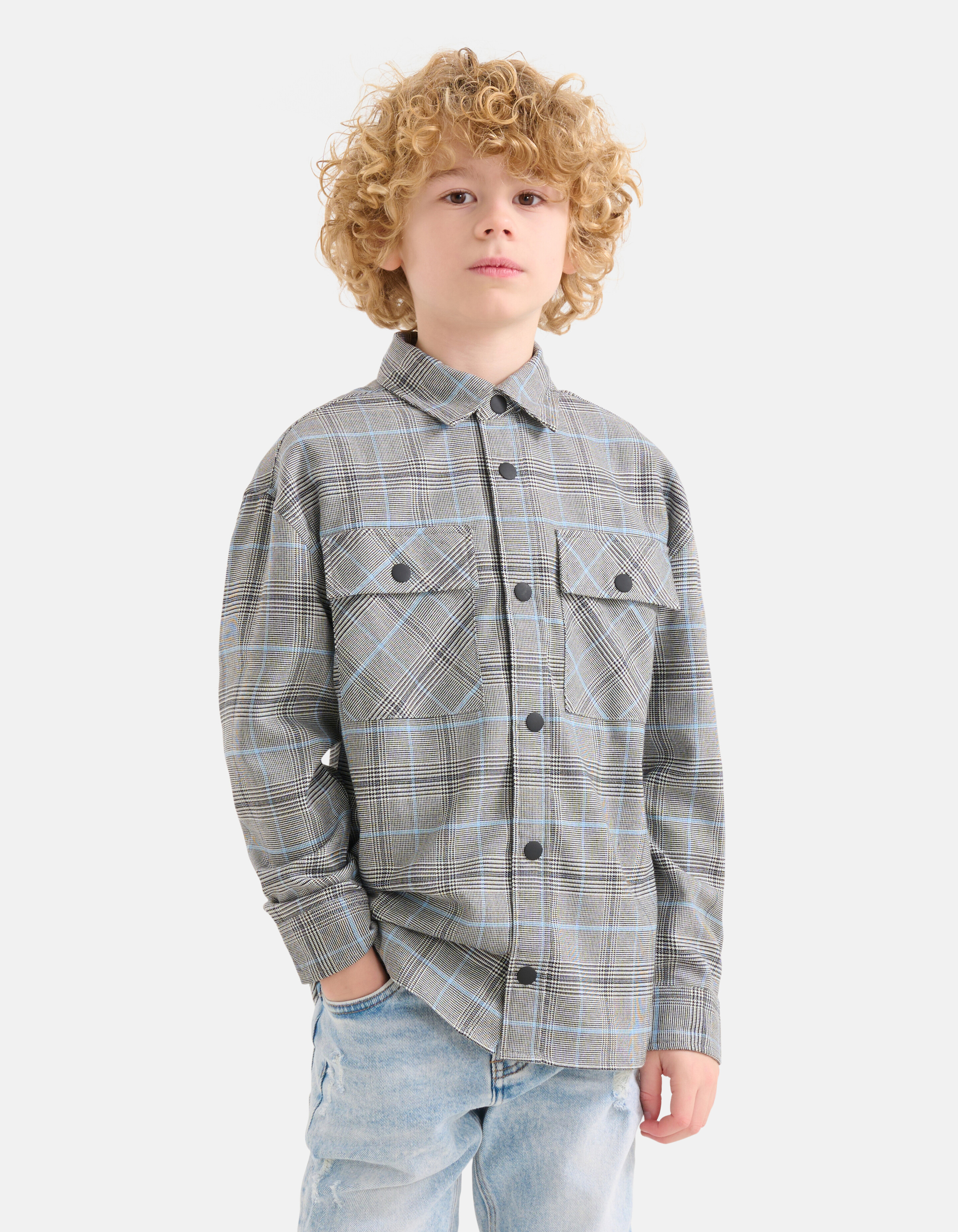 Ruiten Overshirt Grijs SHOEBY BOYS