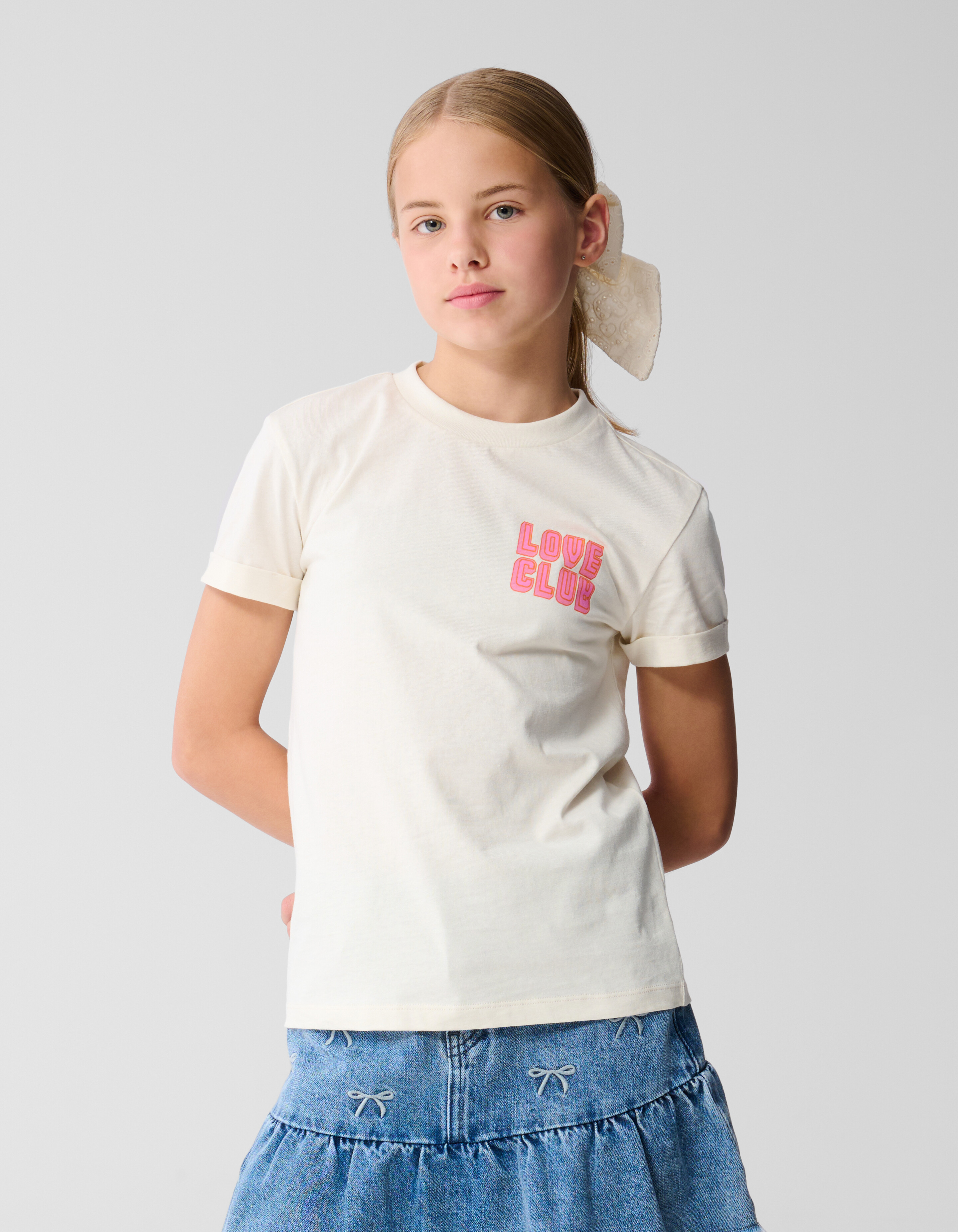 Love Club Artwork T-shirt Gebroken Wit SHOEBY GIRLS