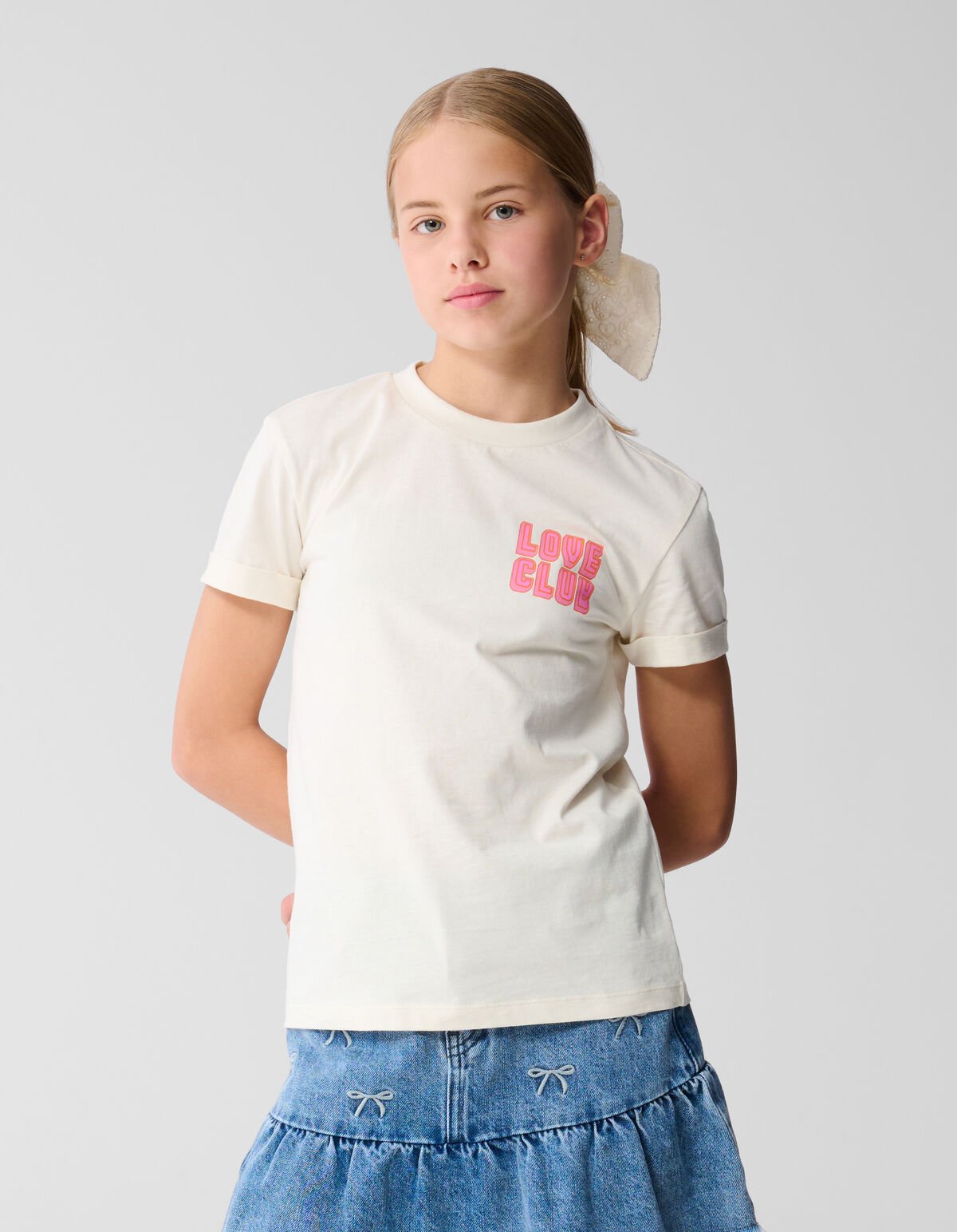 Love Club Artwork T-shirt Gebroken Wit SHOEBY GIRLS
