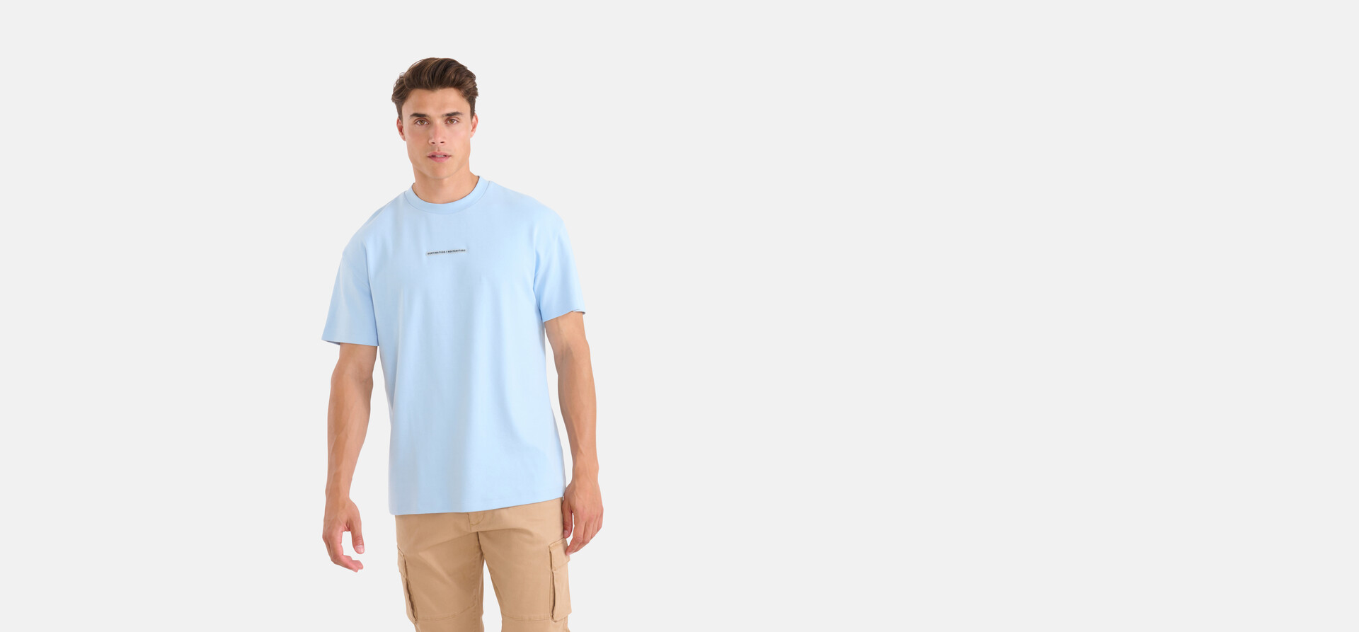 Badge T-shirt Lichtblauw SHOEBY MEN
