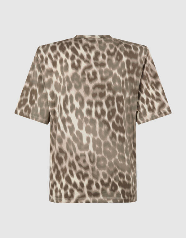 Leopard Padded T-shirt Lichtbruin SHOEBY WOMEN