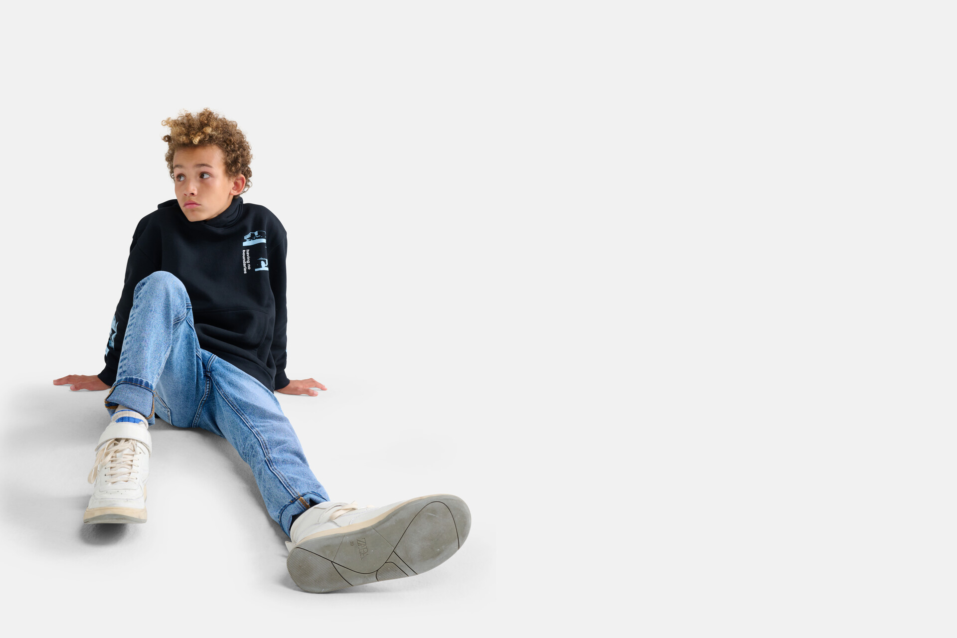Printed Hoodie Zwart SHOEBY BOYS