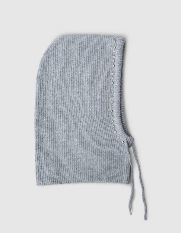 Ribbed Balaclava Muts Lichtgrijs SHOEBY ACCESSOIRES