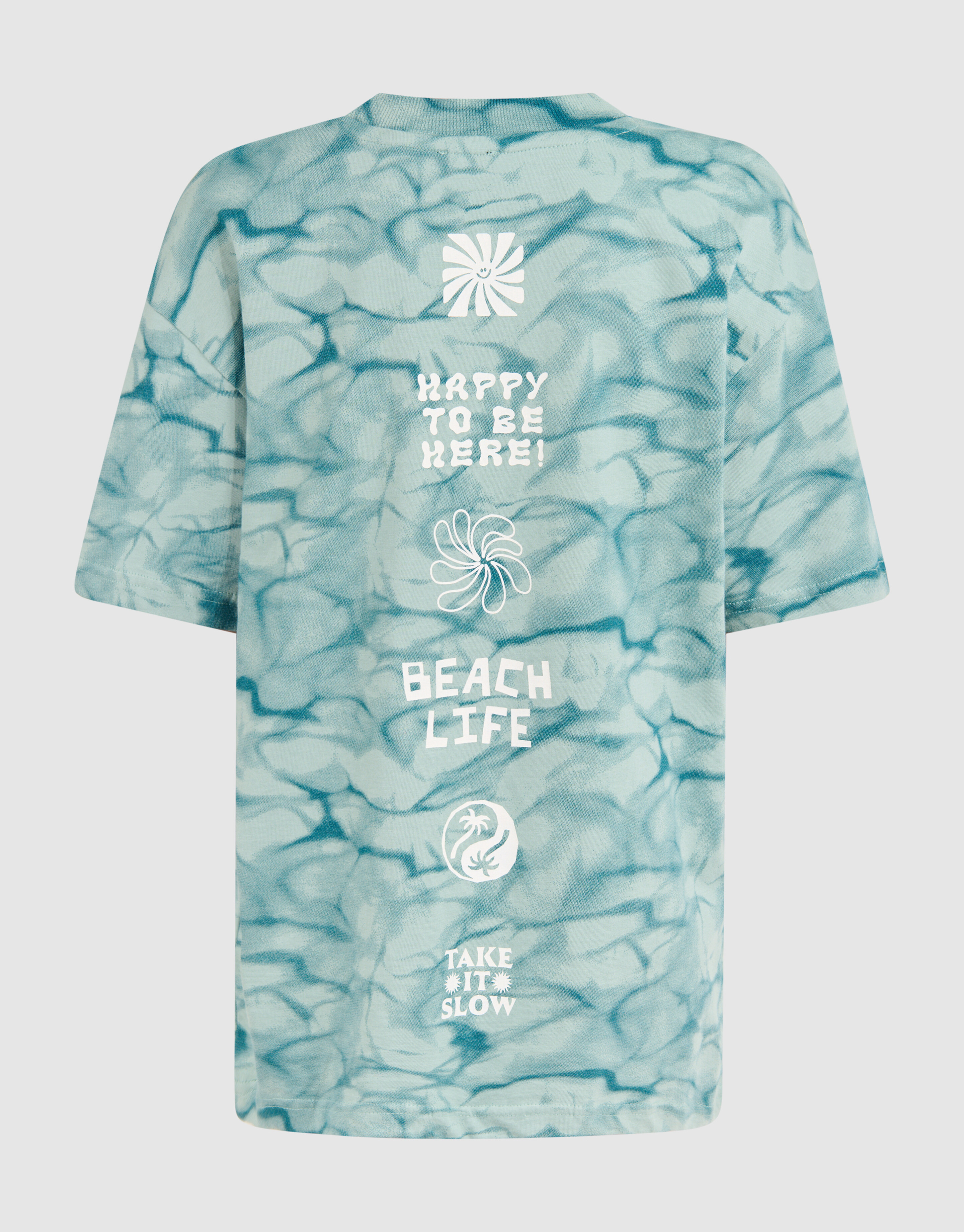 Bleached T-shirt Donkergroen SHOEBY BOYS