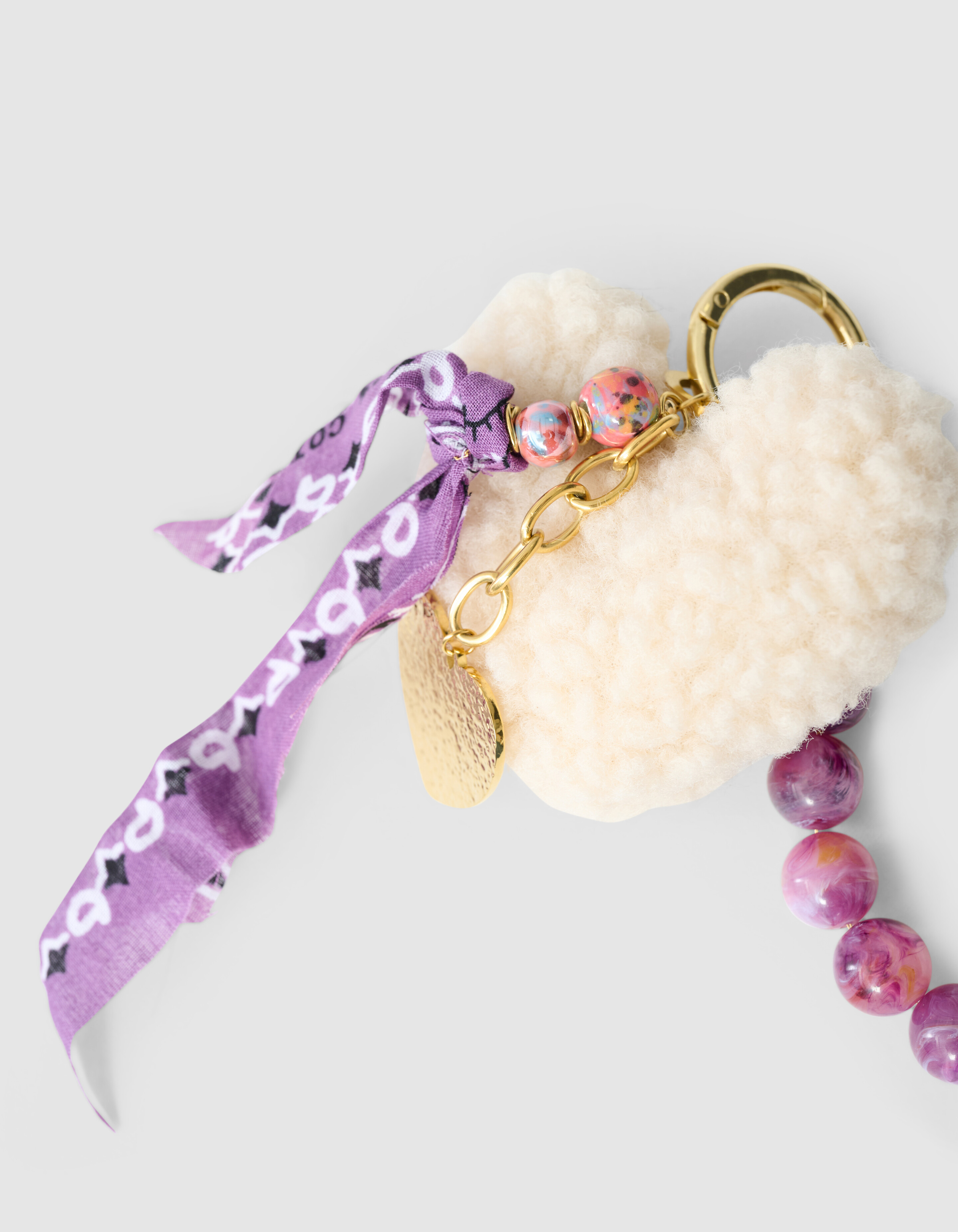 Teddy Heart Bagcharm Paars SHOEBY ACCESSOIRES
