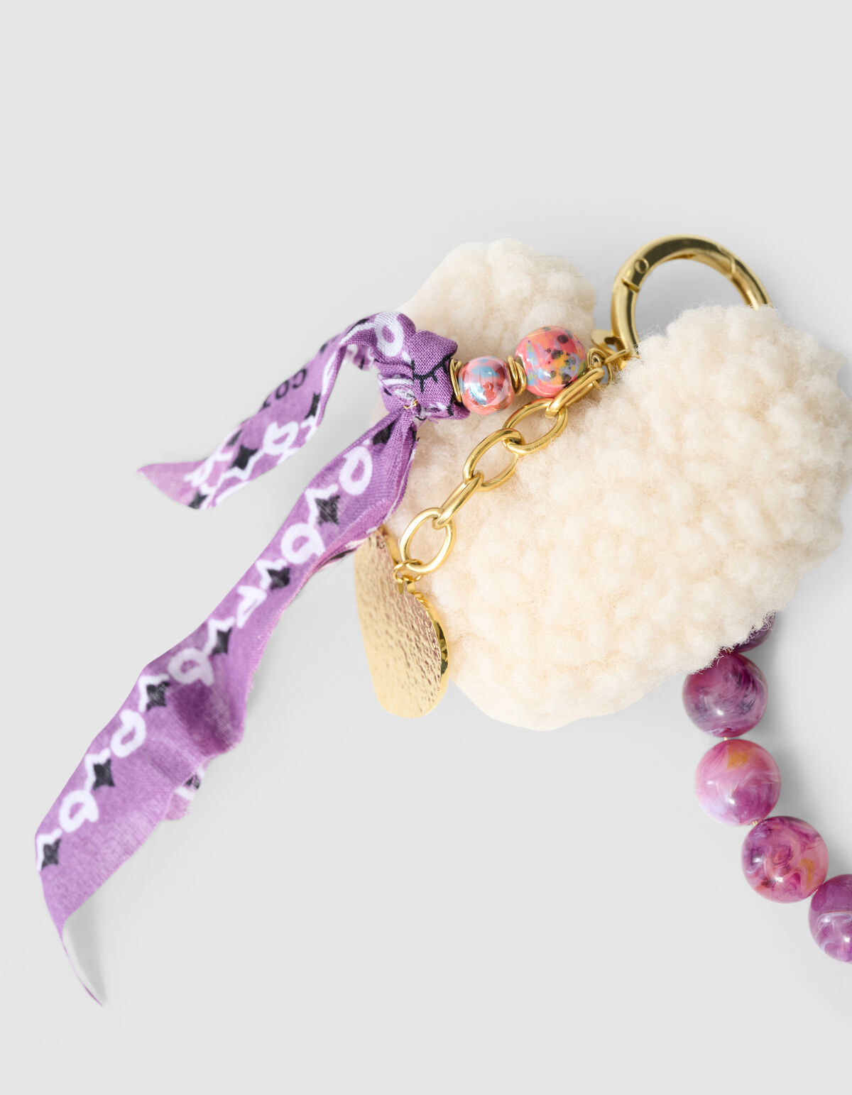 Teddy Heart Bagcharm Paars SHOEBY ACCESSOIRES