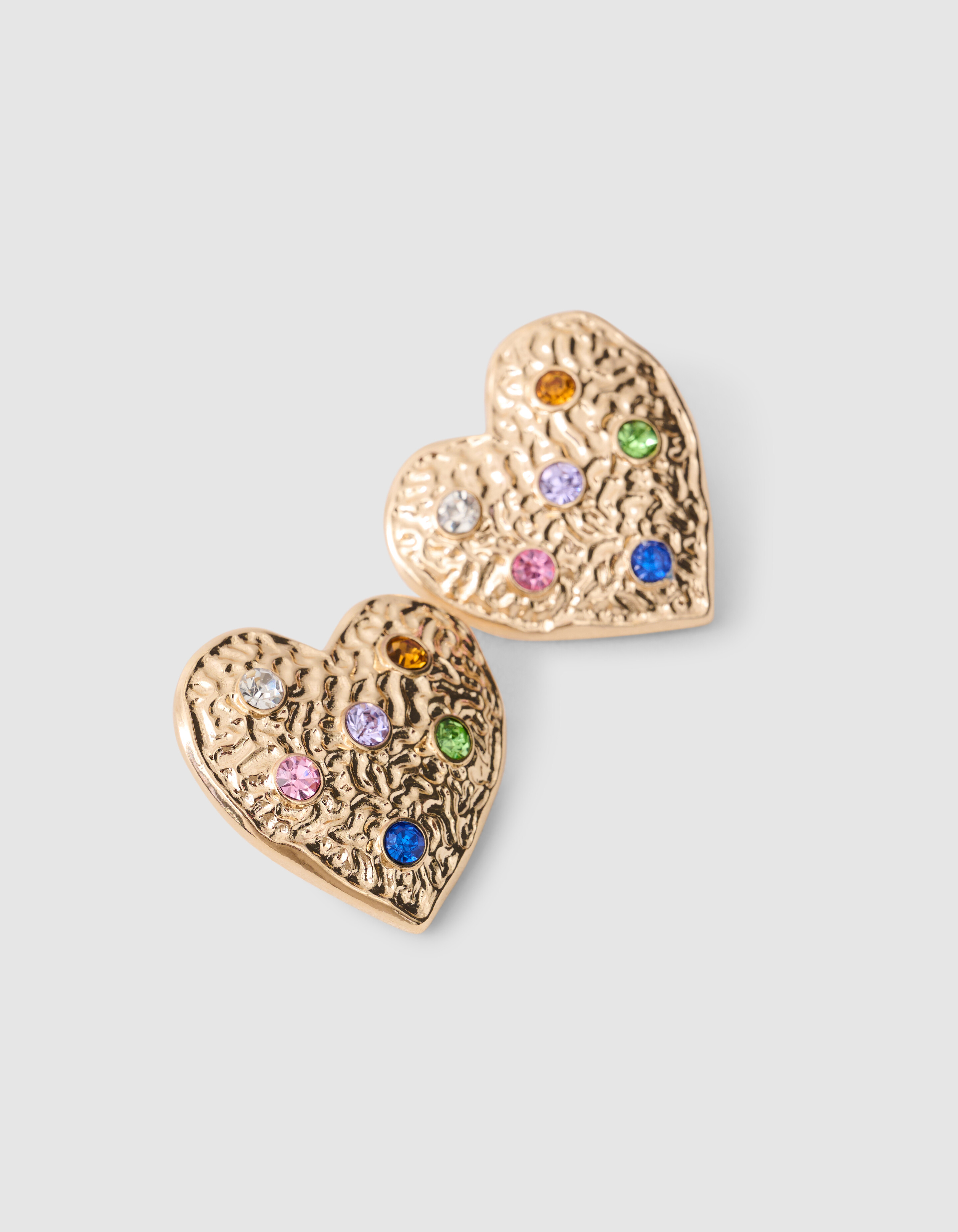 Strass Heart Oorbellen Goud SHOEBY ACCESSOIRES