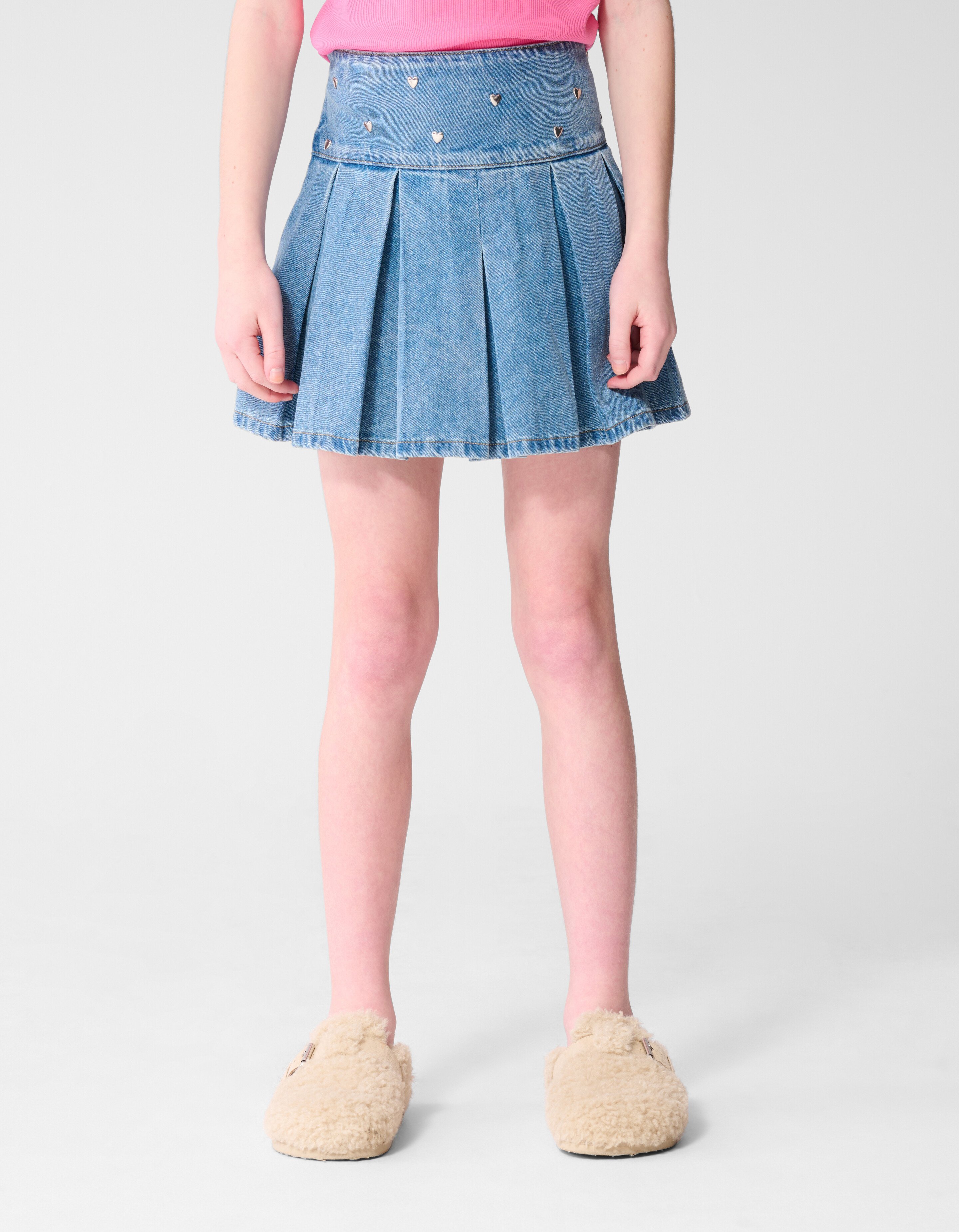 Denim Stud Mini Rok Blauw SHOEBY GIRLS