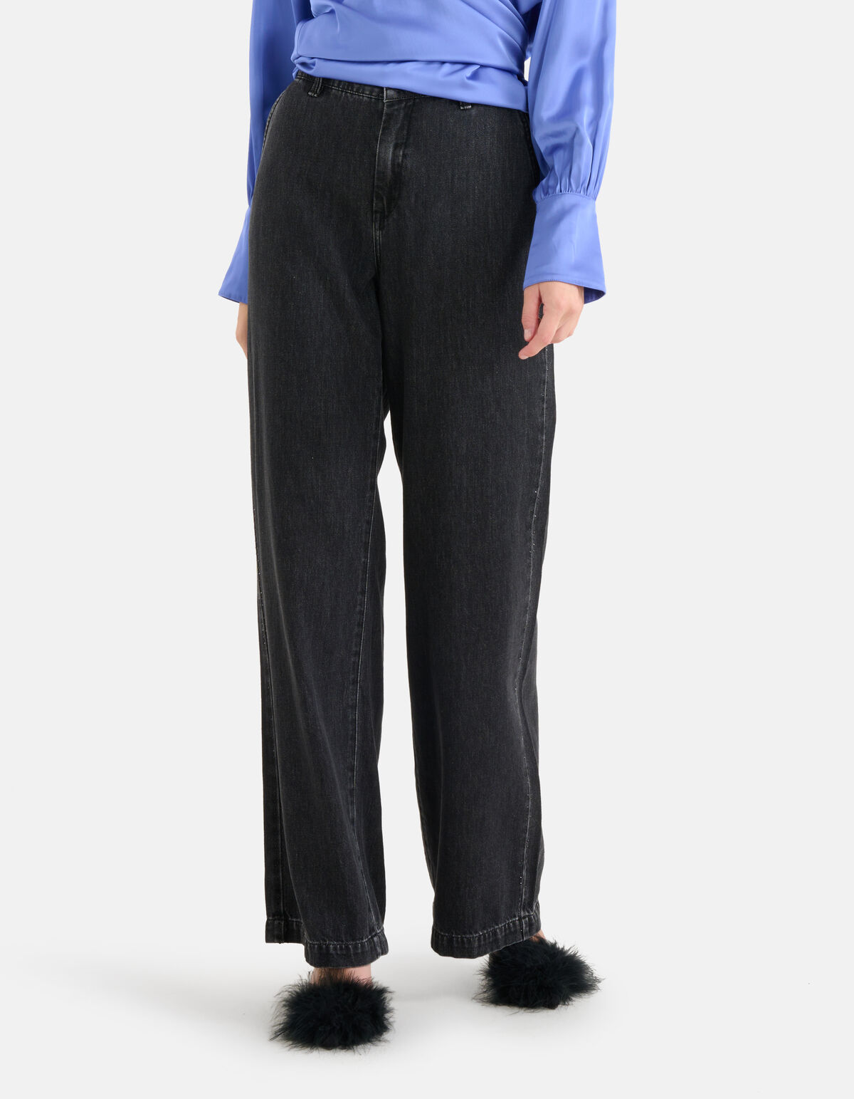 Strass Wide Leg Jeans Donkergrijs L32 By Mieke SHOEBY WOMEN