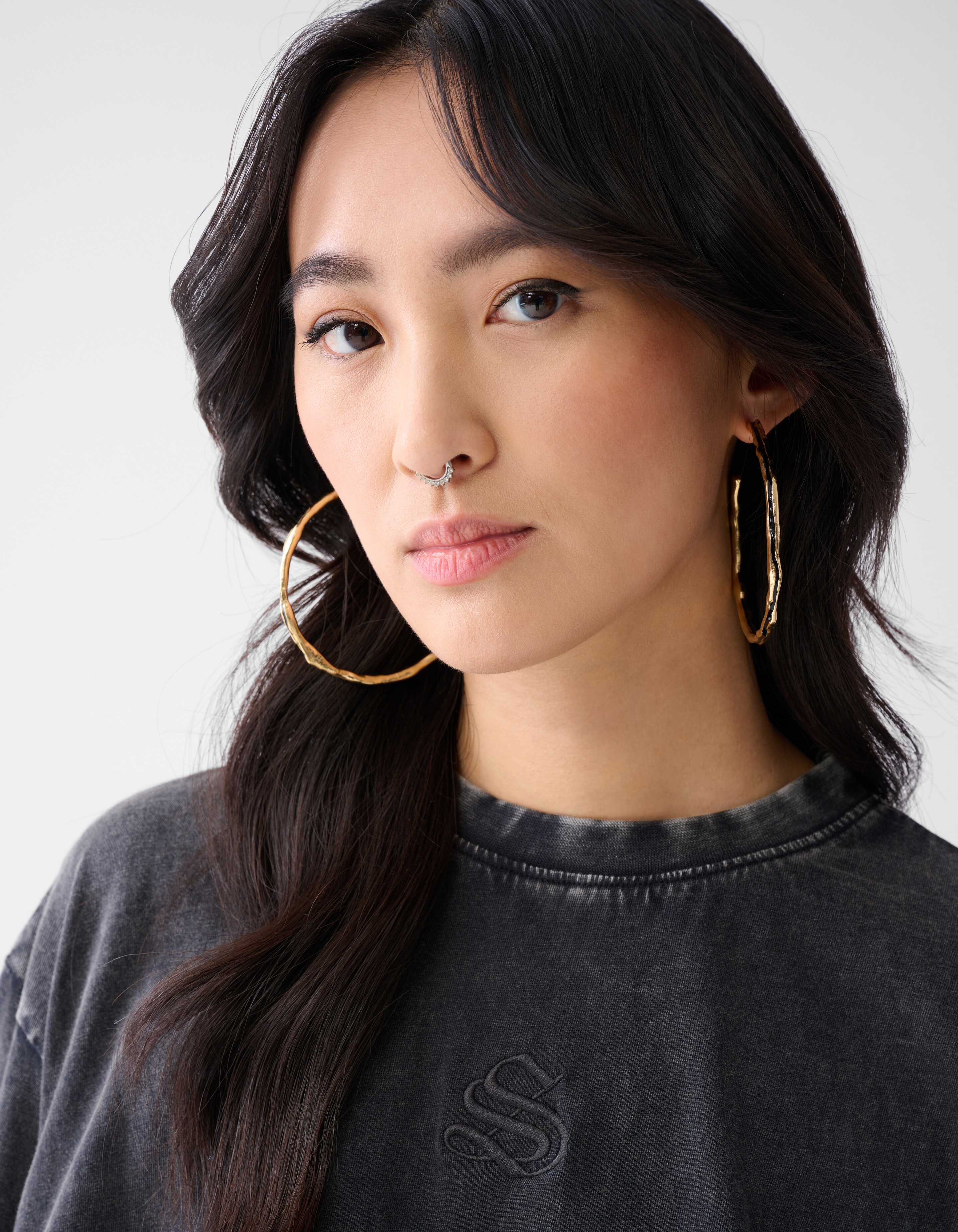 Hammered Hoop Oorbellen Goud SHOEBY ACCESSOIRES
