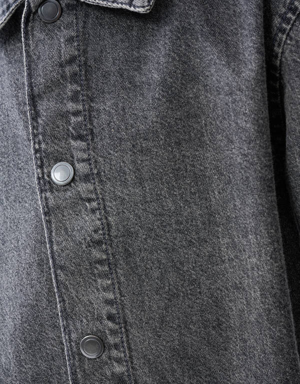 Denim Washed Overshirt Donkergrijs SHOEBY BOYS