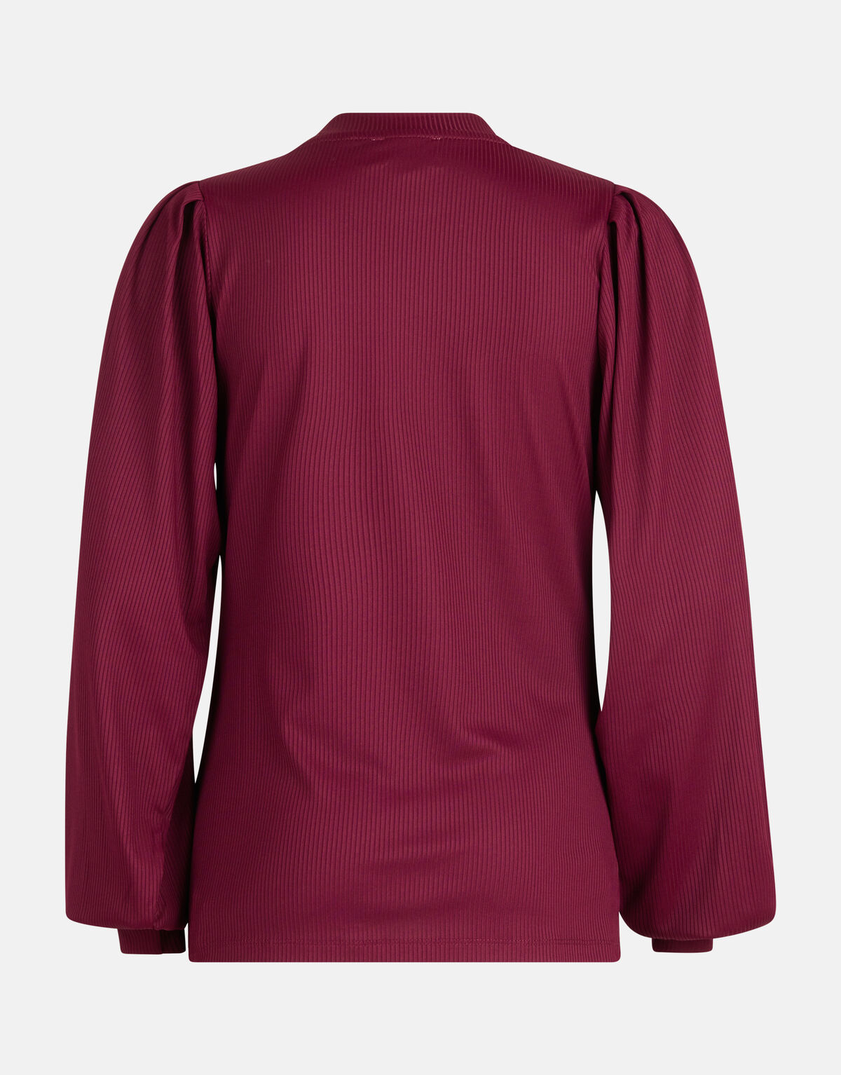 Rib Jersey Lange Mouwen T-shirt Donkerrood SHOEBY WOMEN