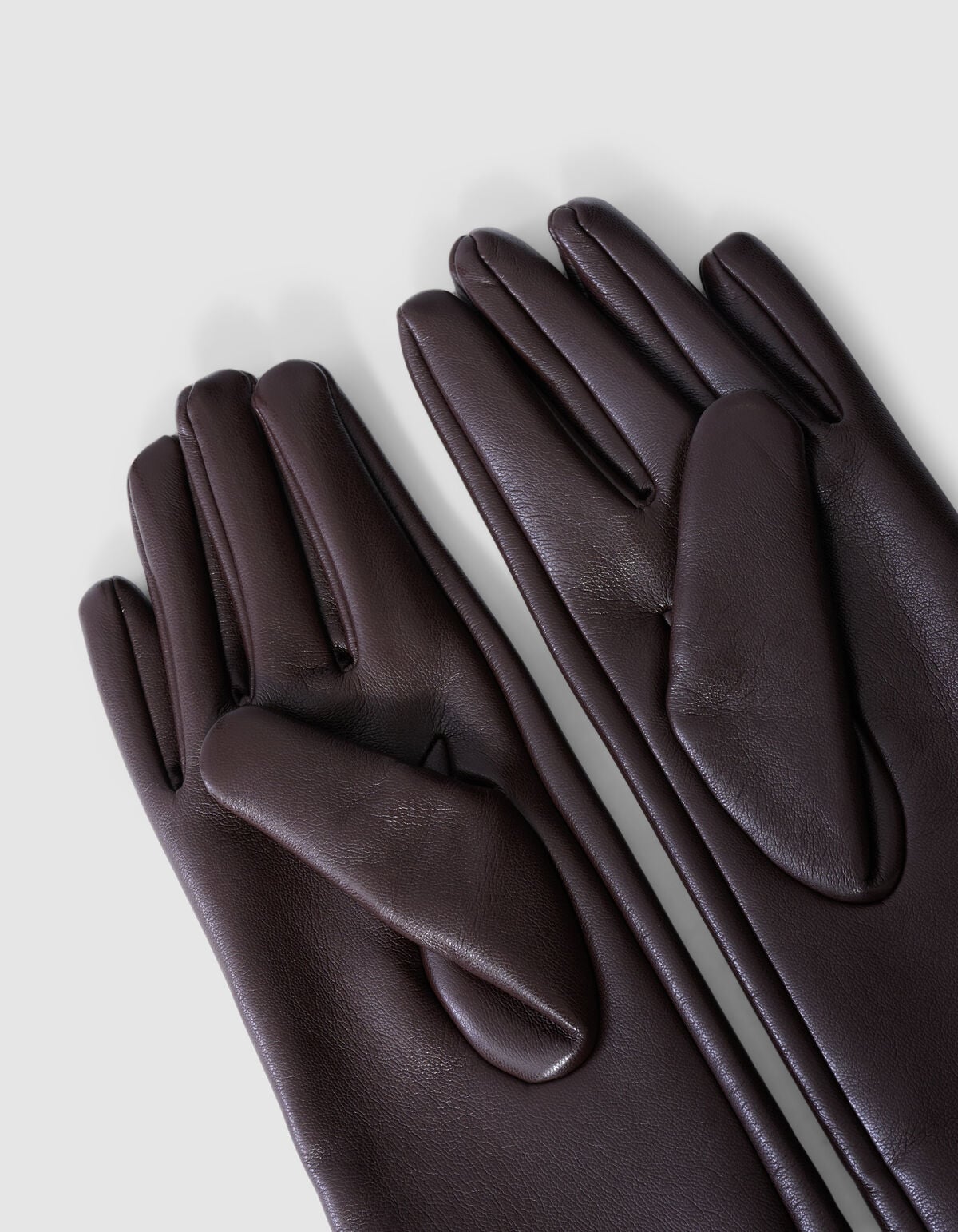 Lange Vegan Leren Handschoenen Donkerbruin SHOEBY ACCESSOIRES