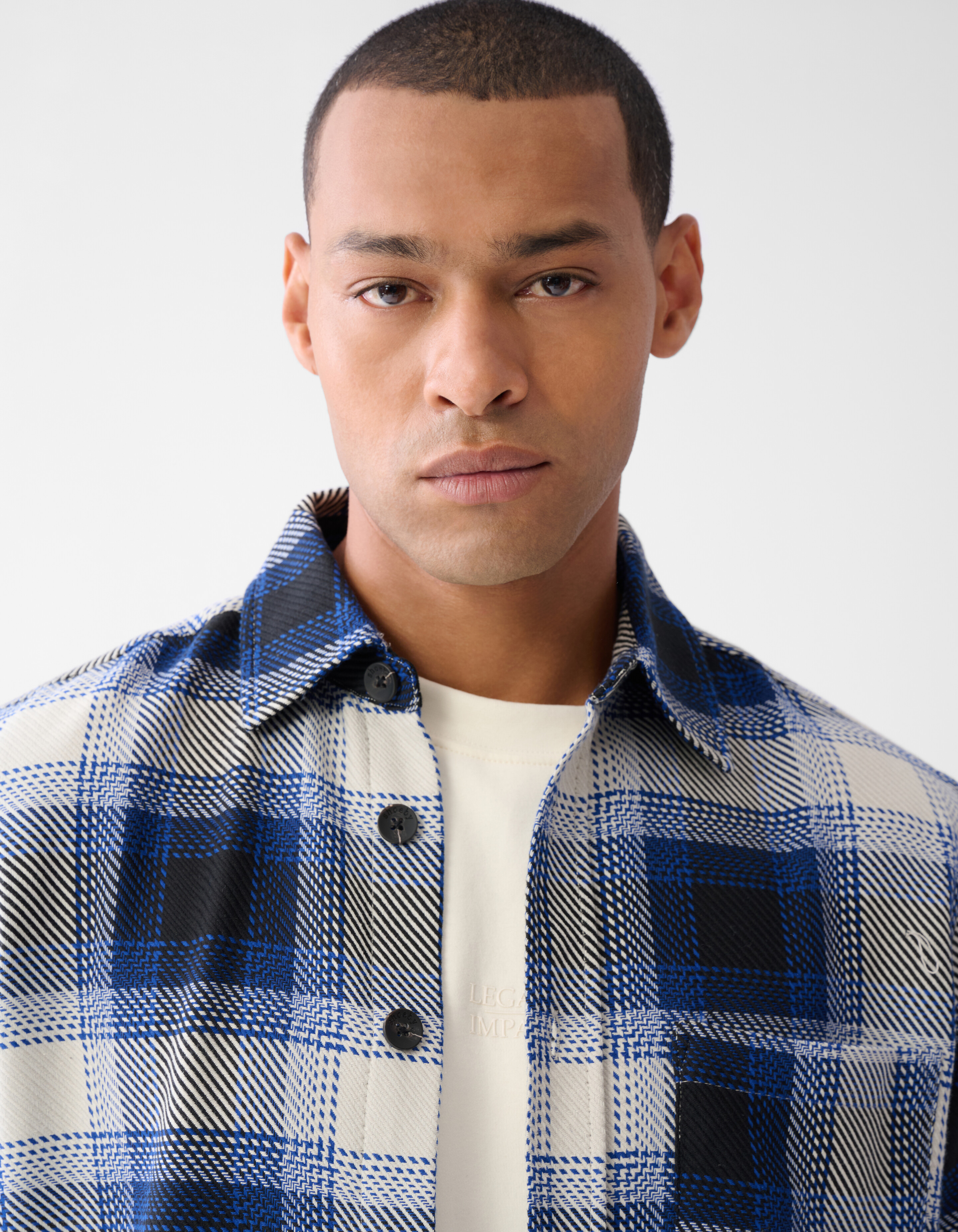 Ruiten Overshirt Gebroken Wit SHOEBY MEN