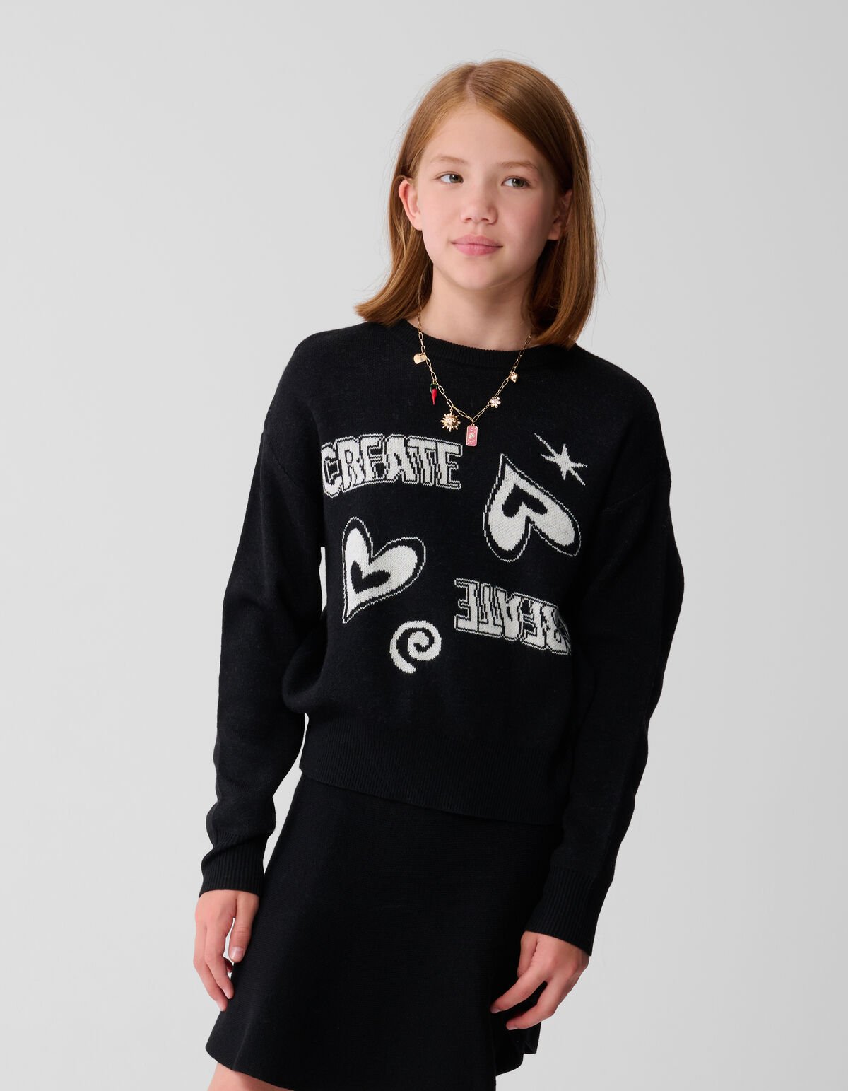 Gebreide Create Artwork Trui Zwart SHOEBY GIRLS