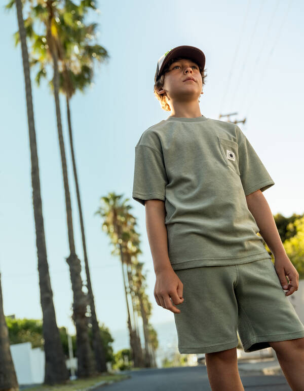 Towelling Relaxed T-shirt Lichtgroen SHOEBY BOYS