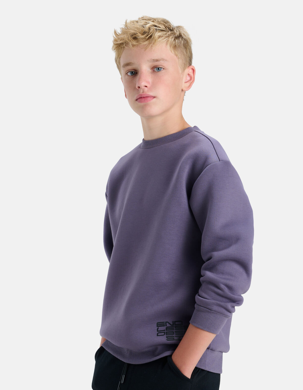 Tekst Print Sweater Donkerpaars SHOEBY BOYS