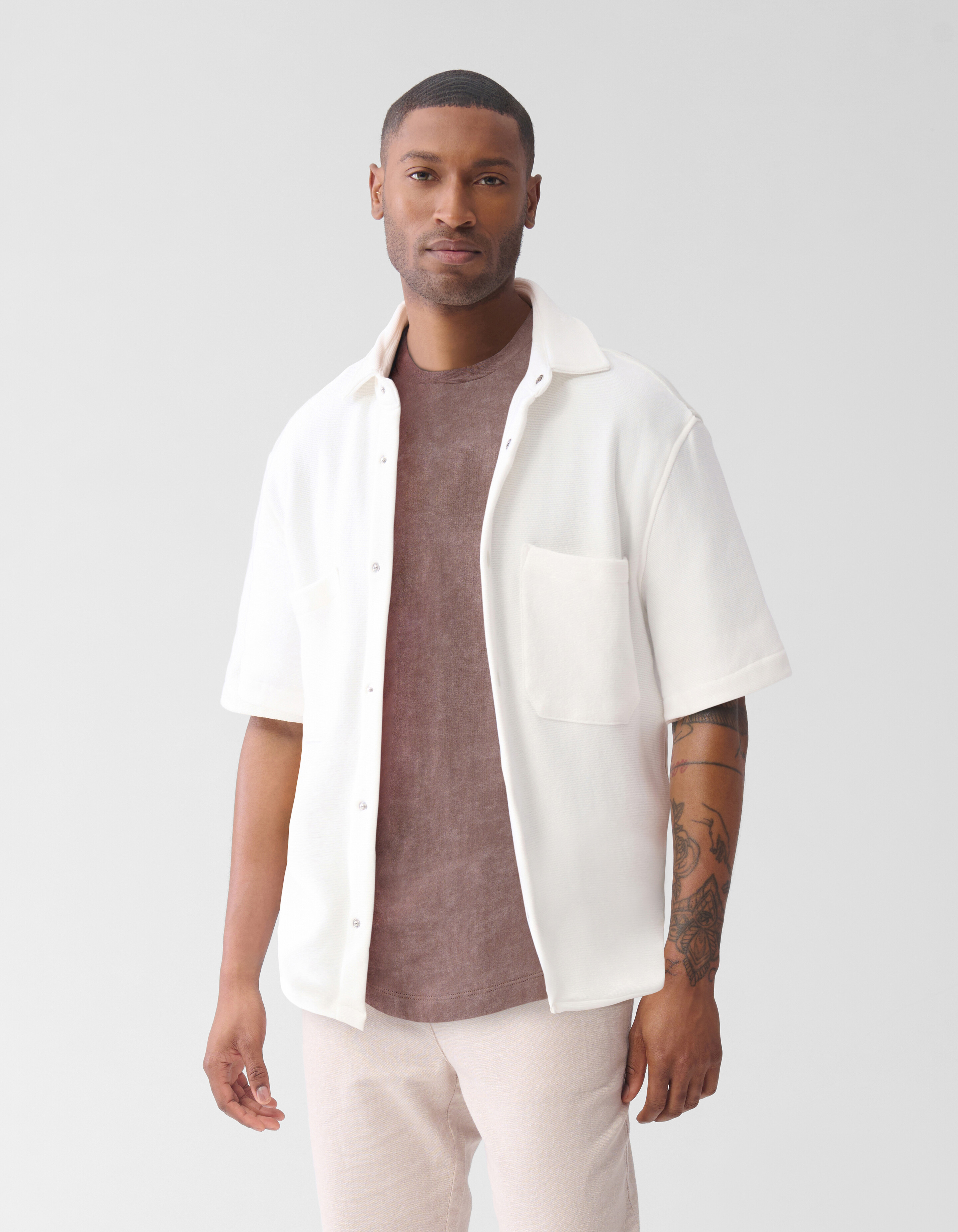 Pique Overshirt Gebroken Wit SHOEBY MEN
